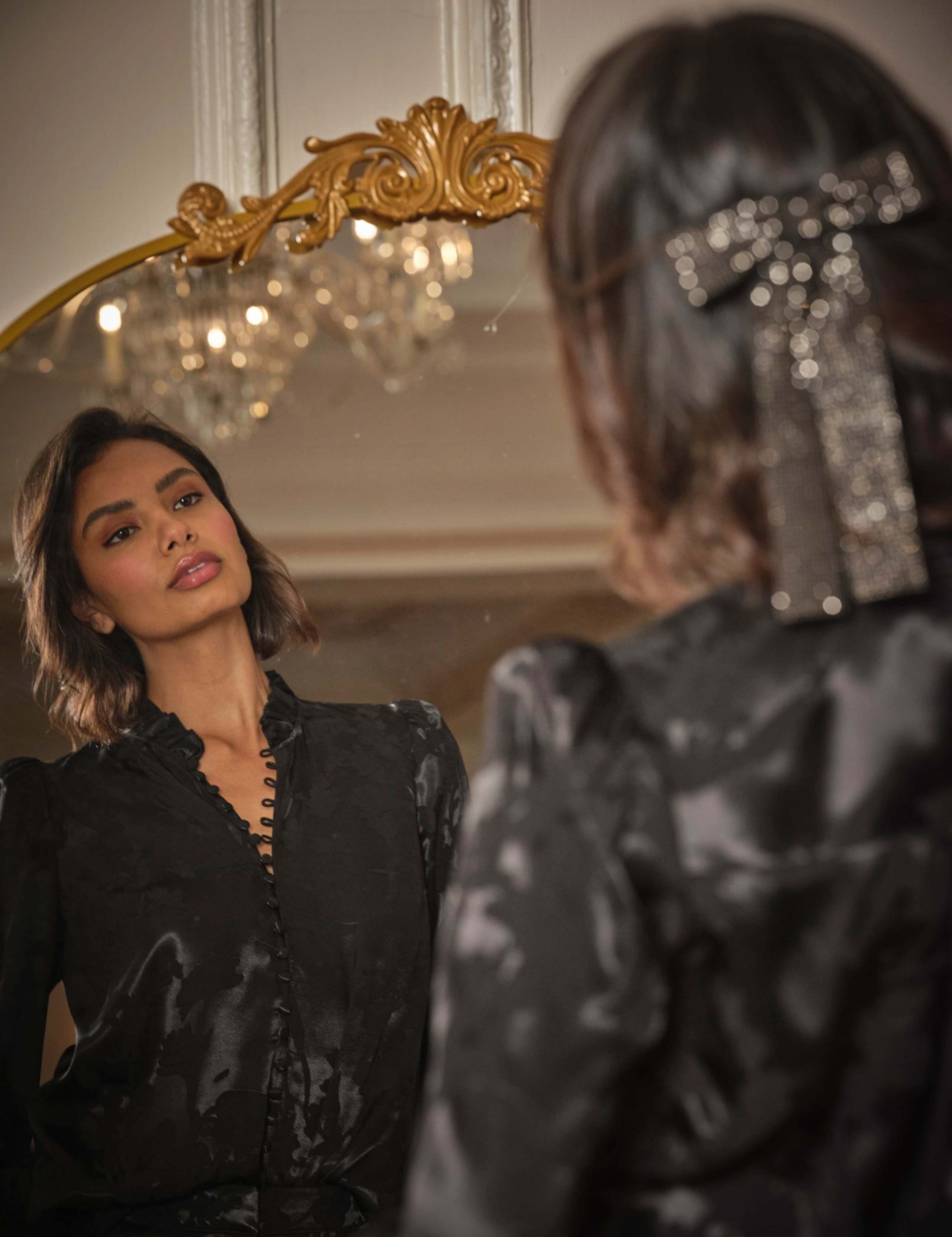 Floral Jacquard Button Through Blouse 4 of 5