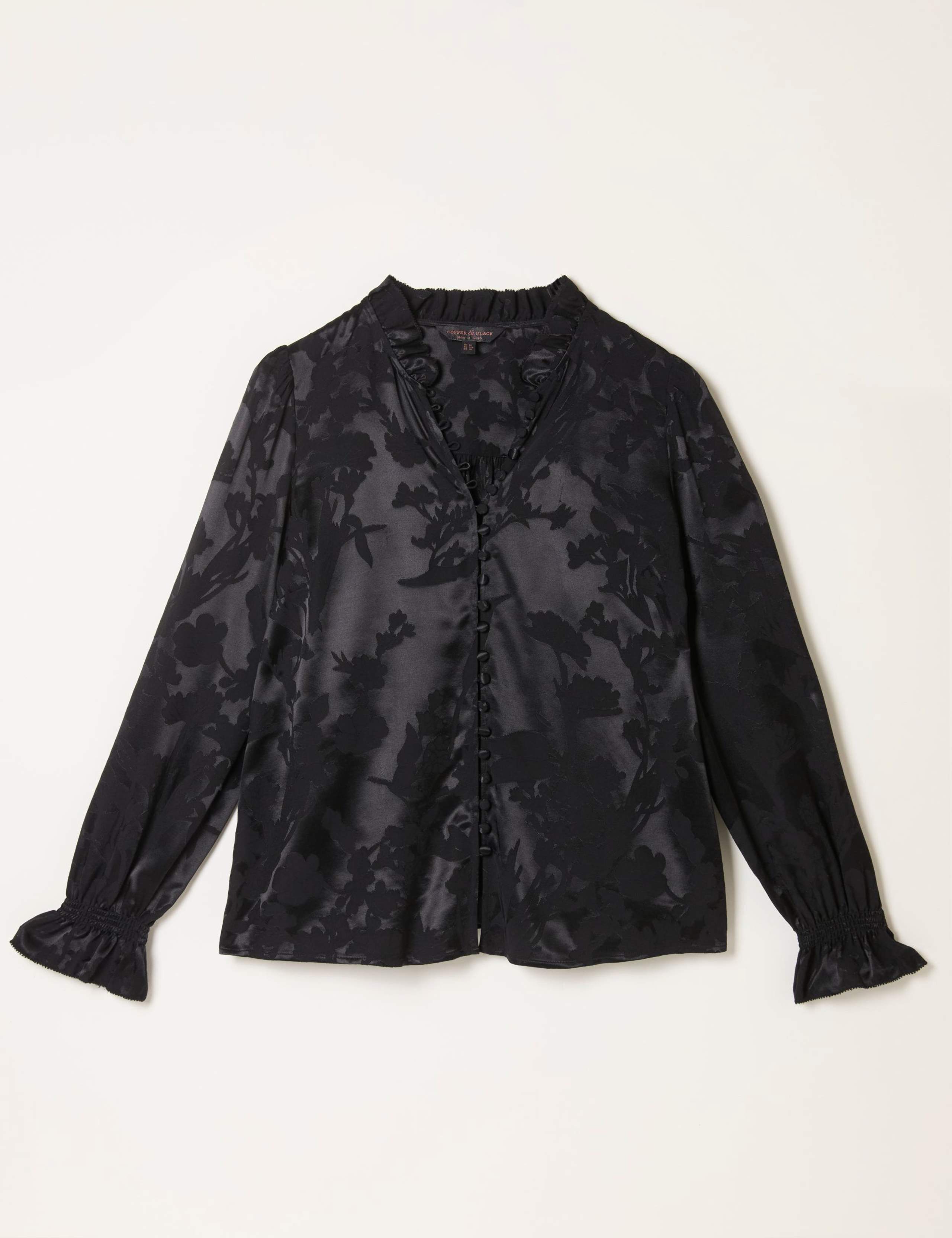 Floral Jacquard Button Through Blouse 2 of 5