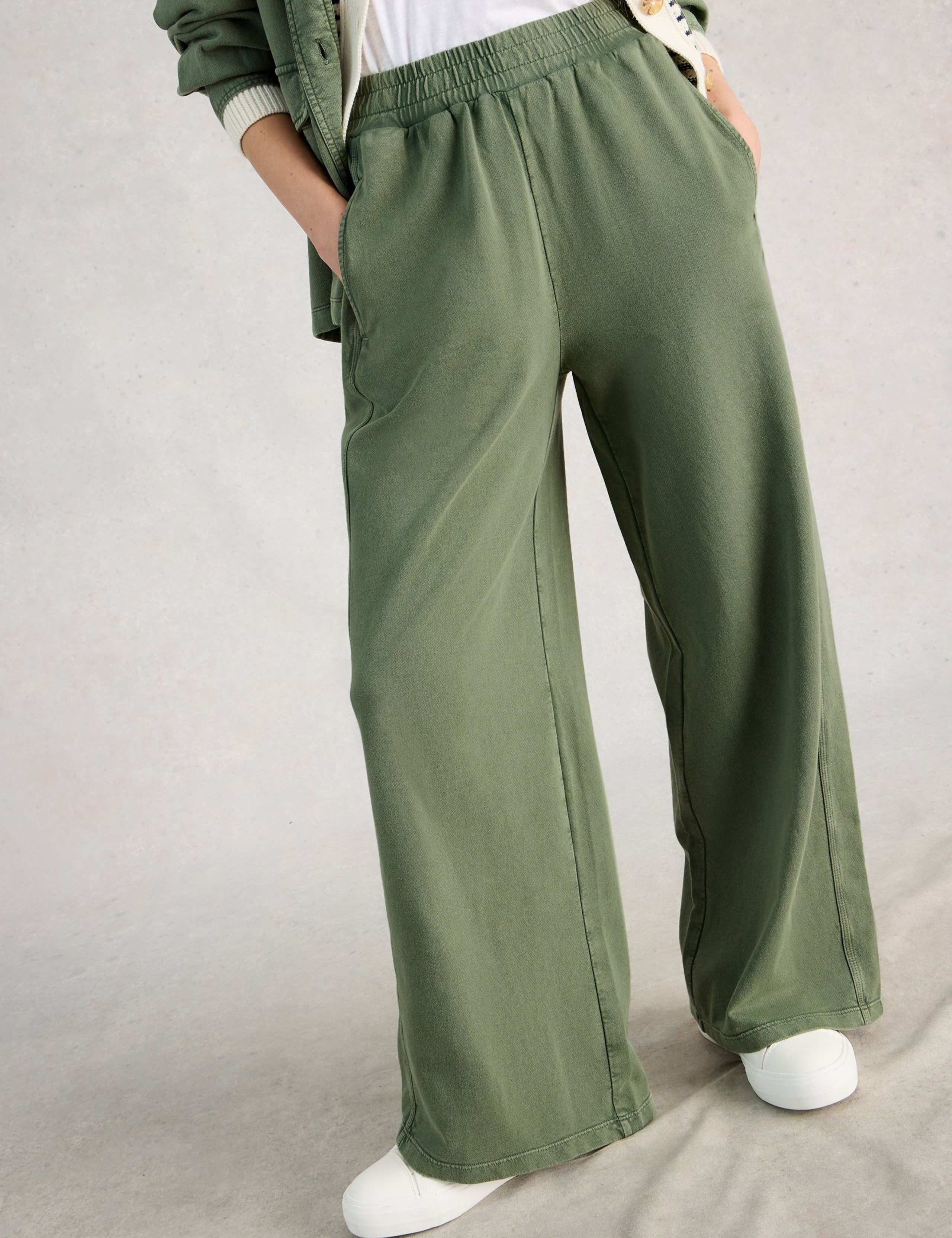 Pure Cotton Wide Leg Joggers 3 of 6