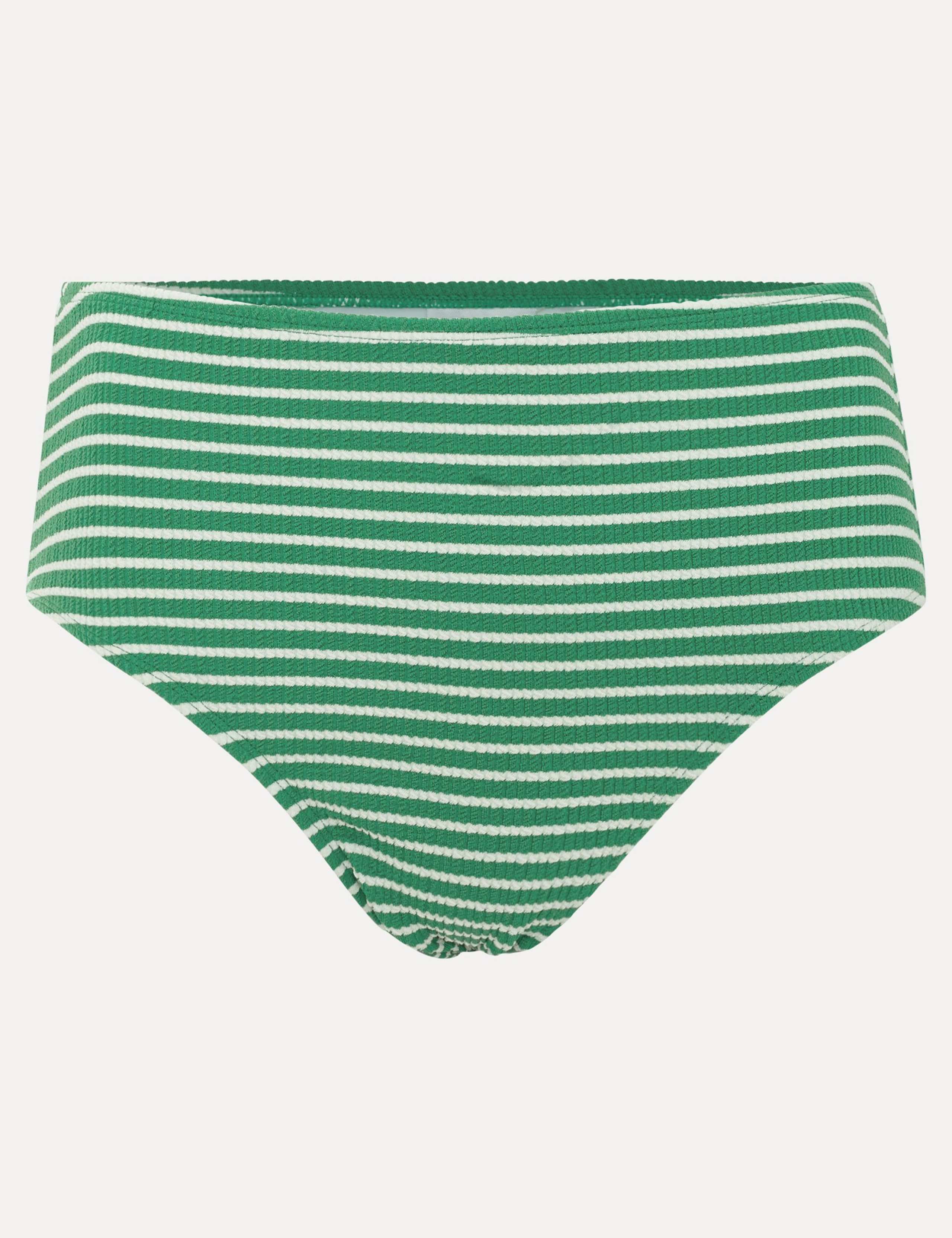 Textured Striped High Waisted Bikini Bottoms 2 of 6