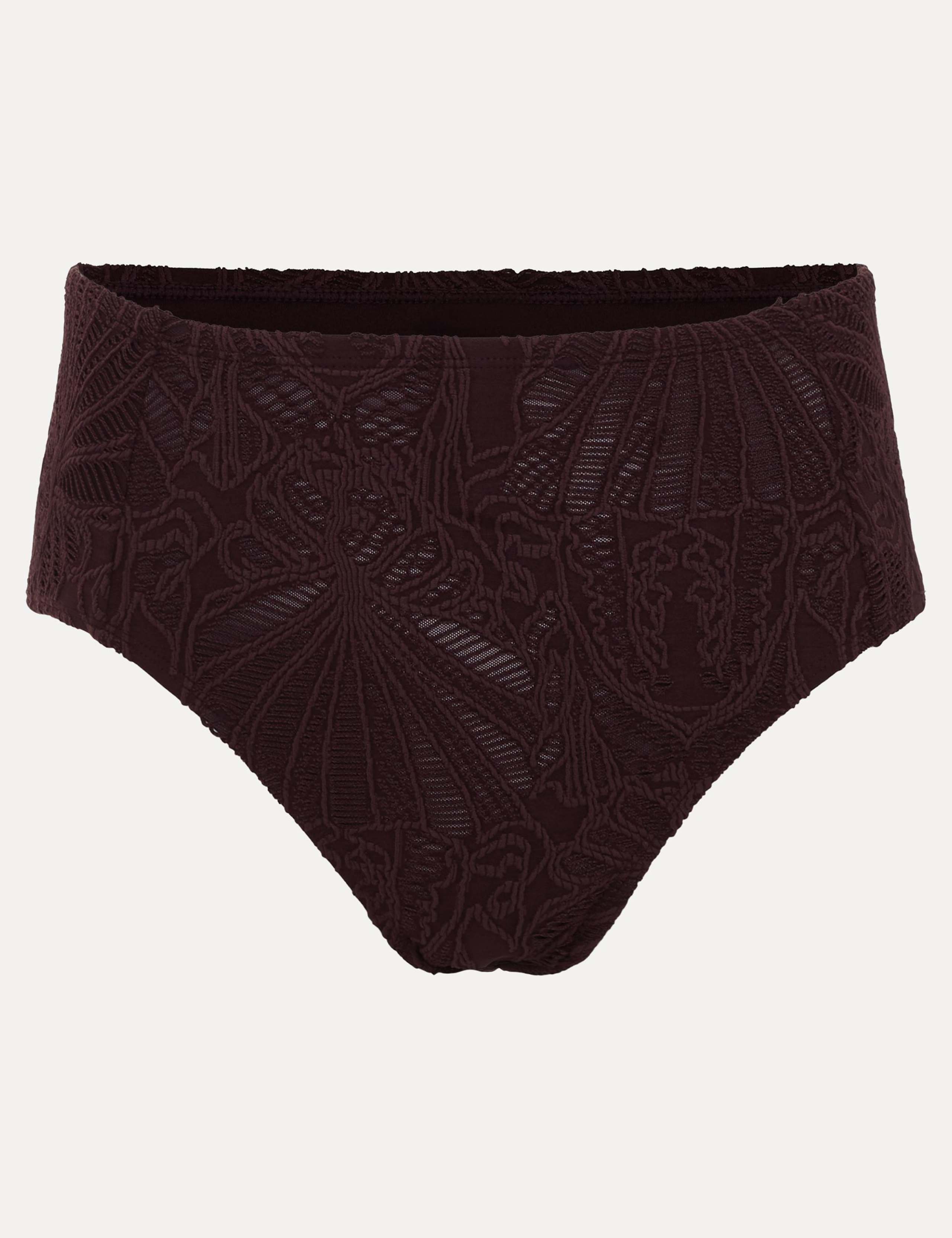 Textured Striped High Waisted Bikini Bottoms 2 of 6