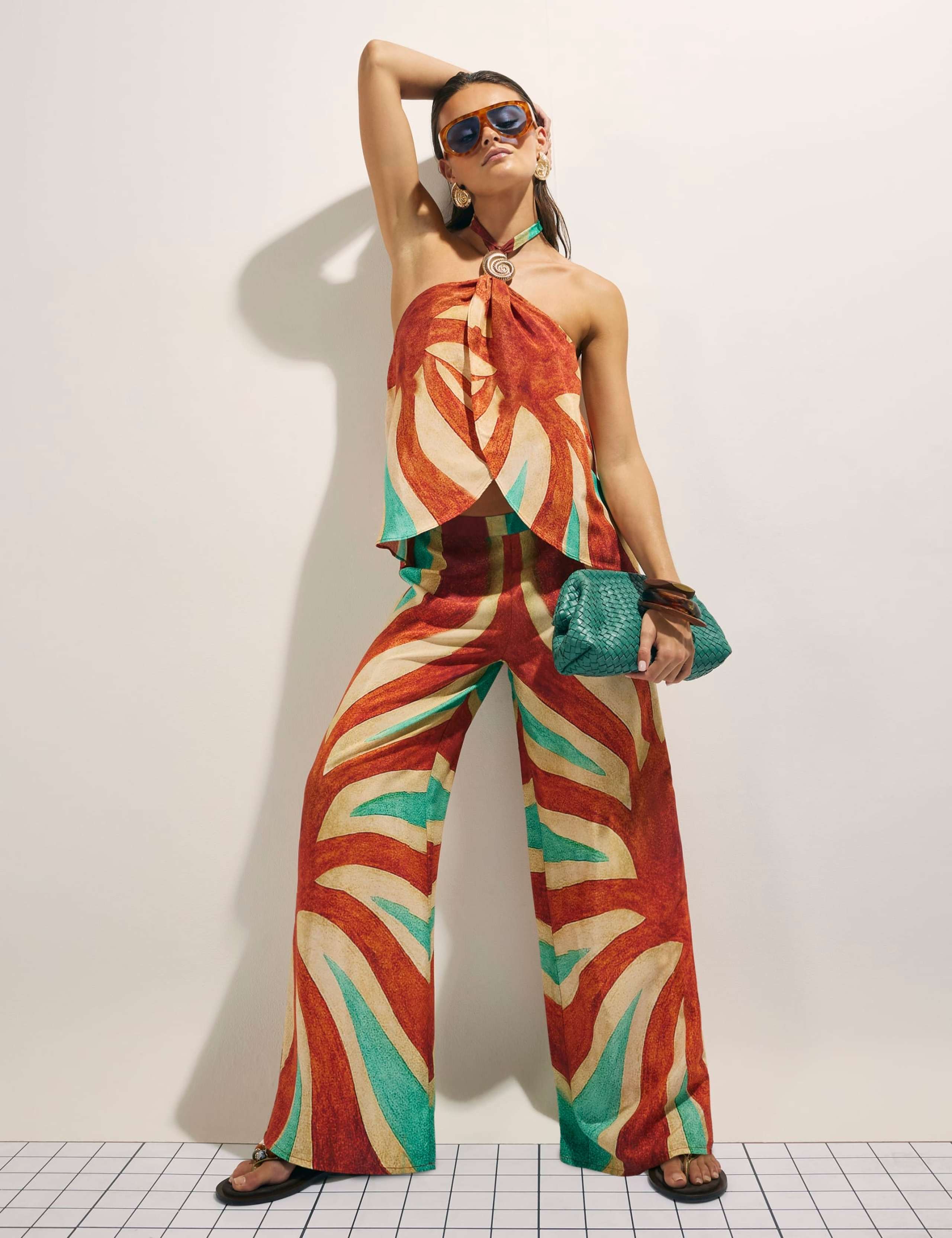 Swirl Print Wide Leg Trousers 1 of 4