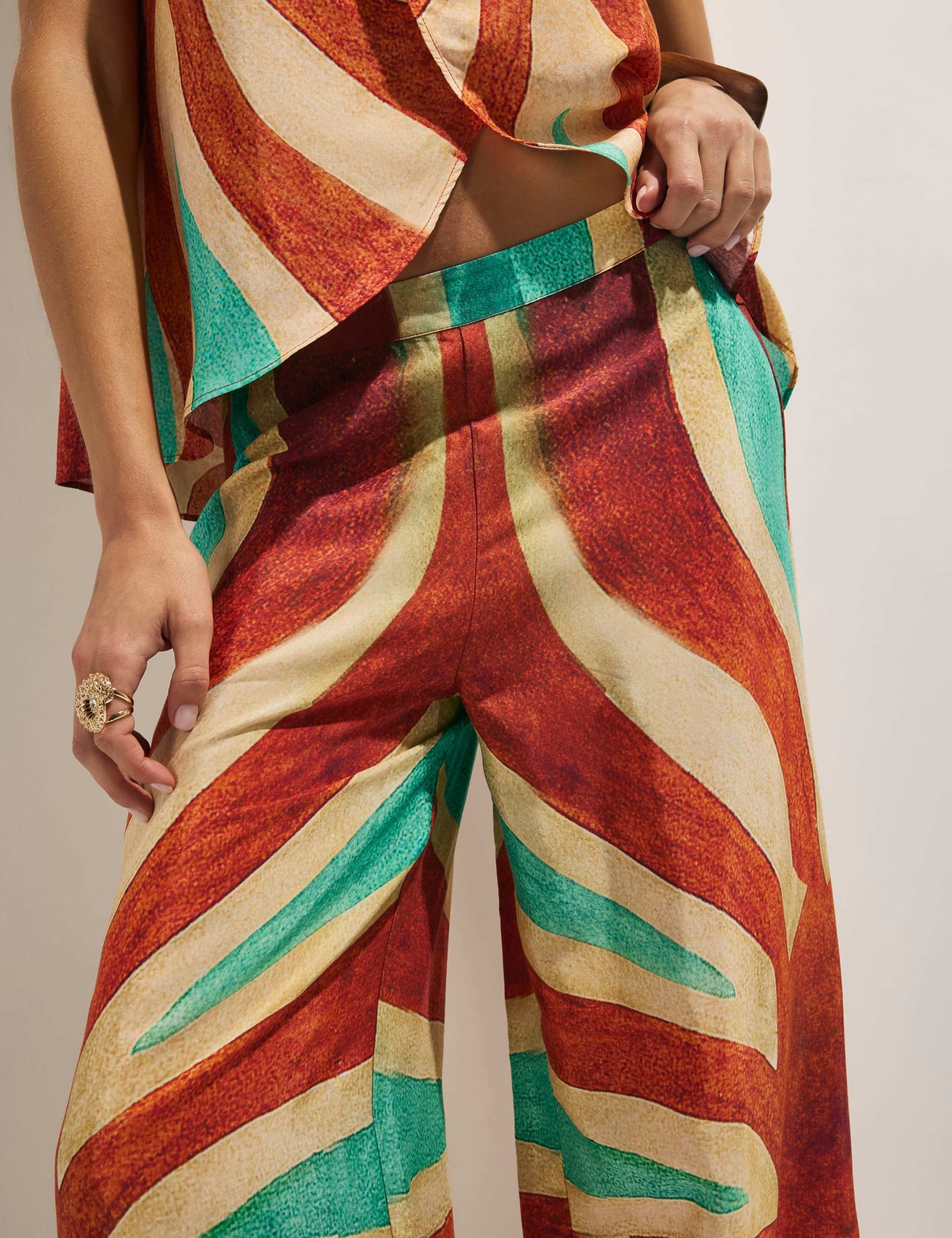 Swirl Print Wide Leg Trousers 3 of 4