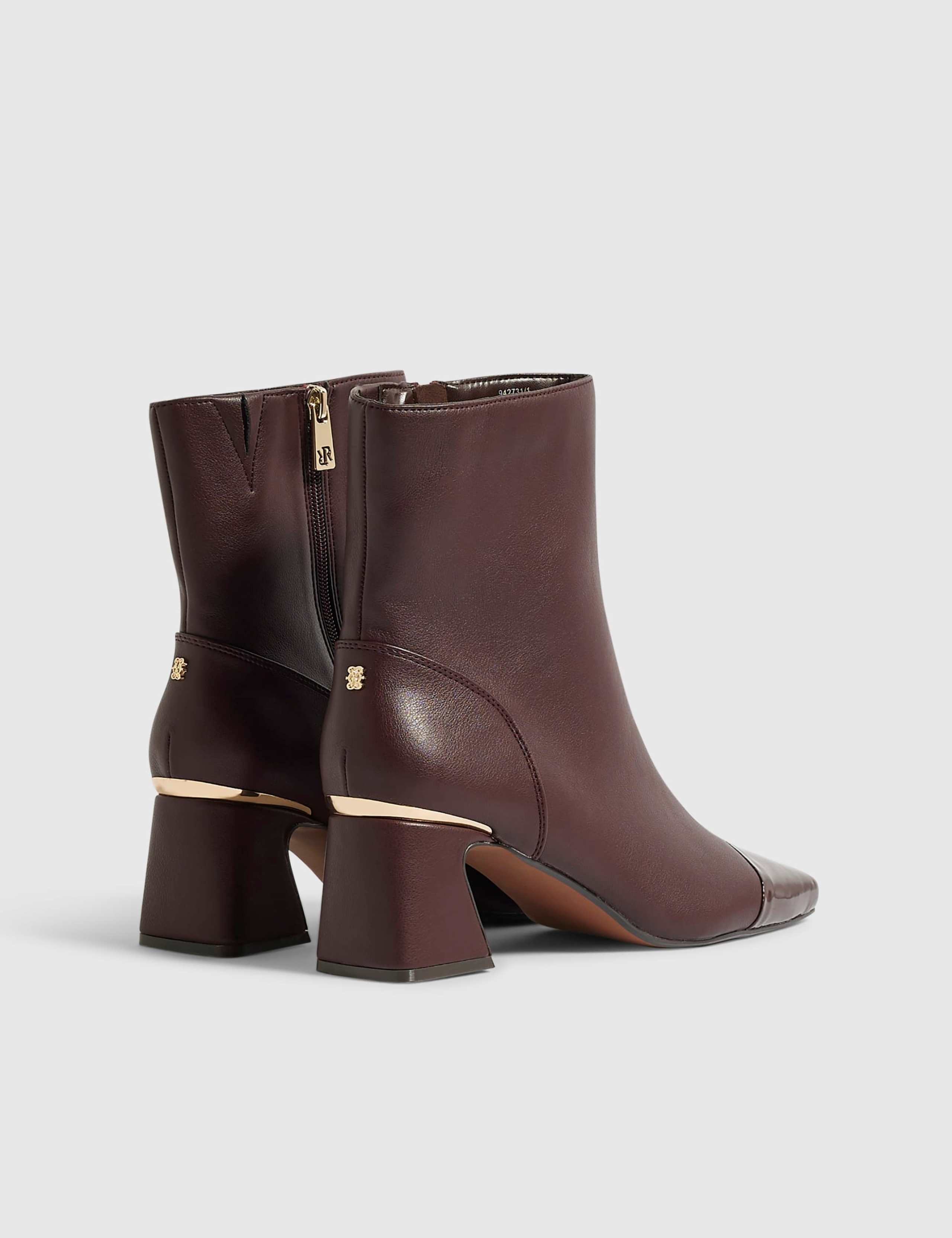 Toe Cap Block Heel Ankle Boots 2 of 5