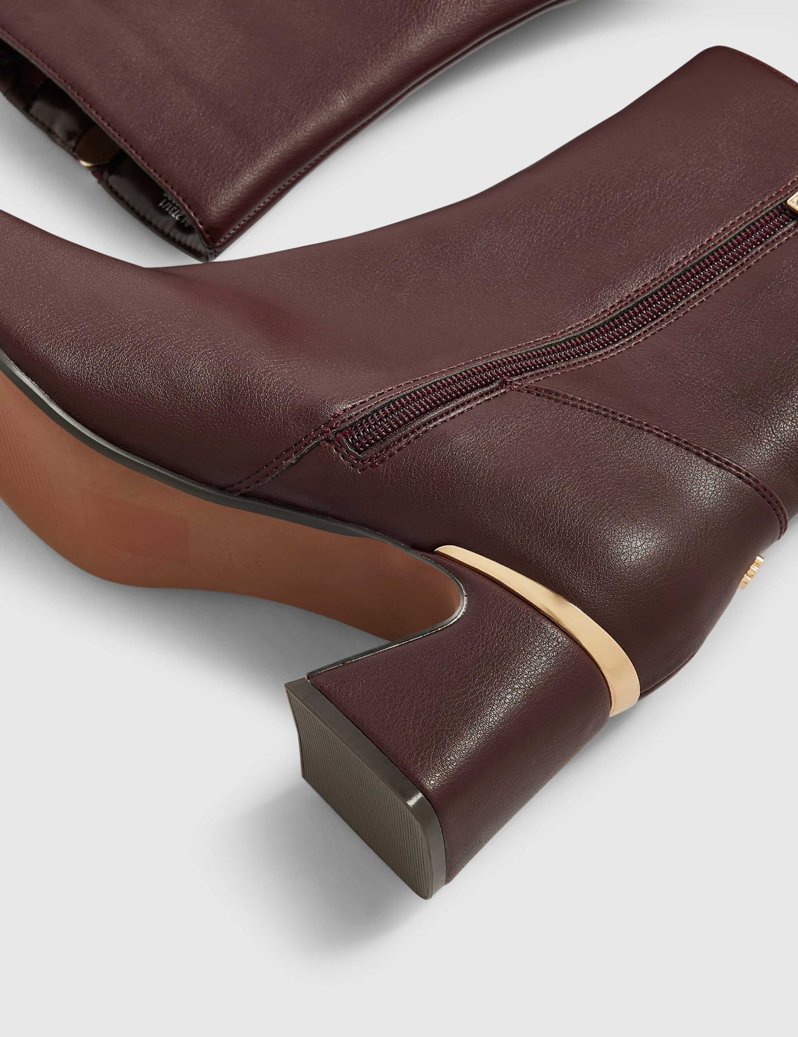 Toe Cap Block Heel Ankle Boots 3 of 5