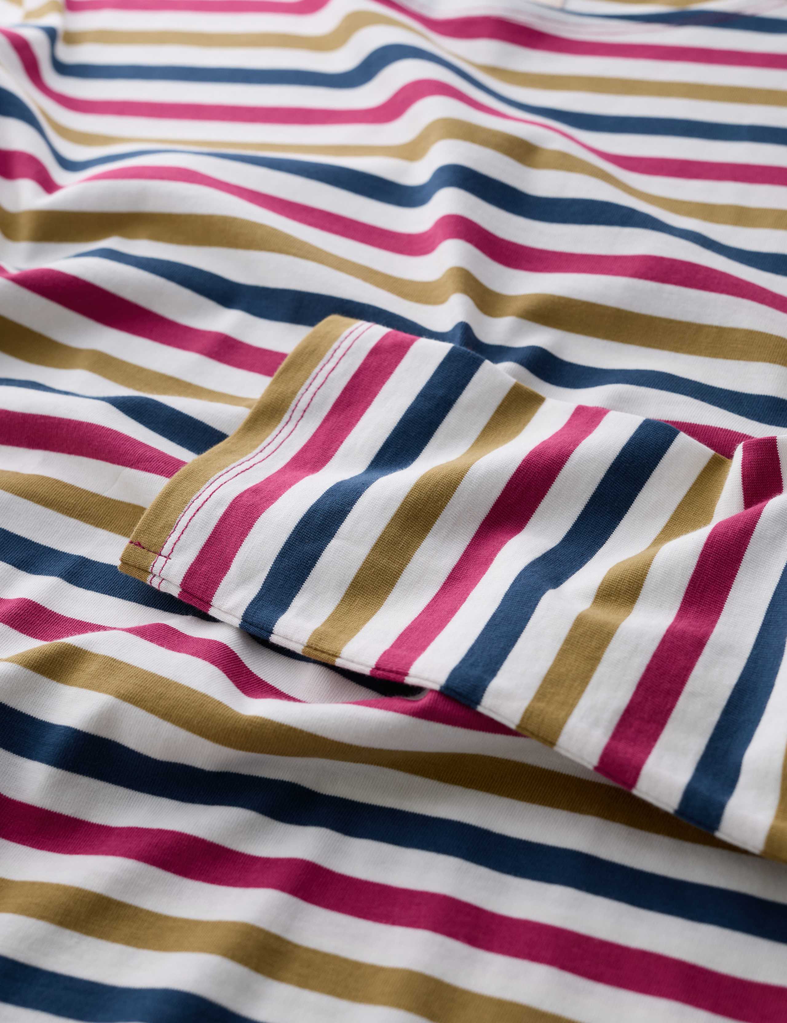 Pure Cotton Striped Slash Neck Top 5 of 5