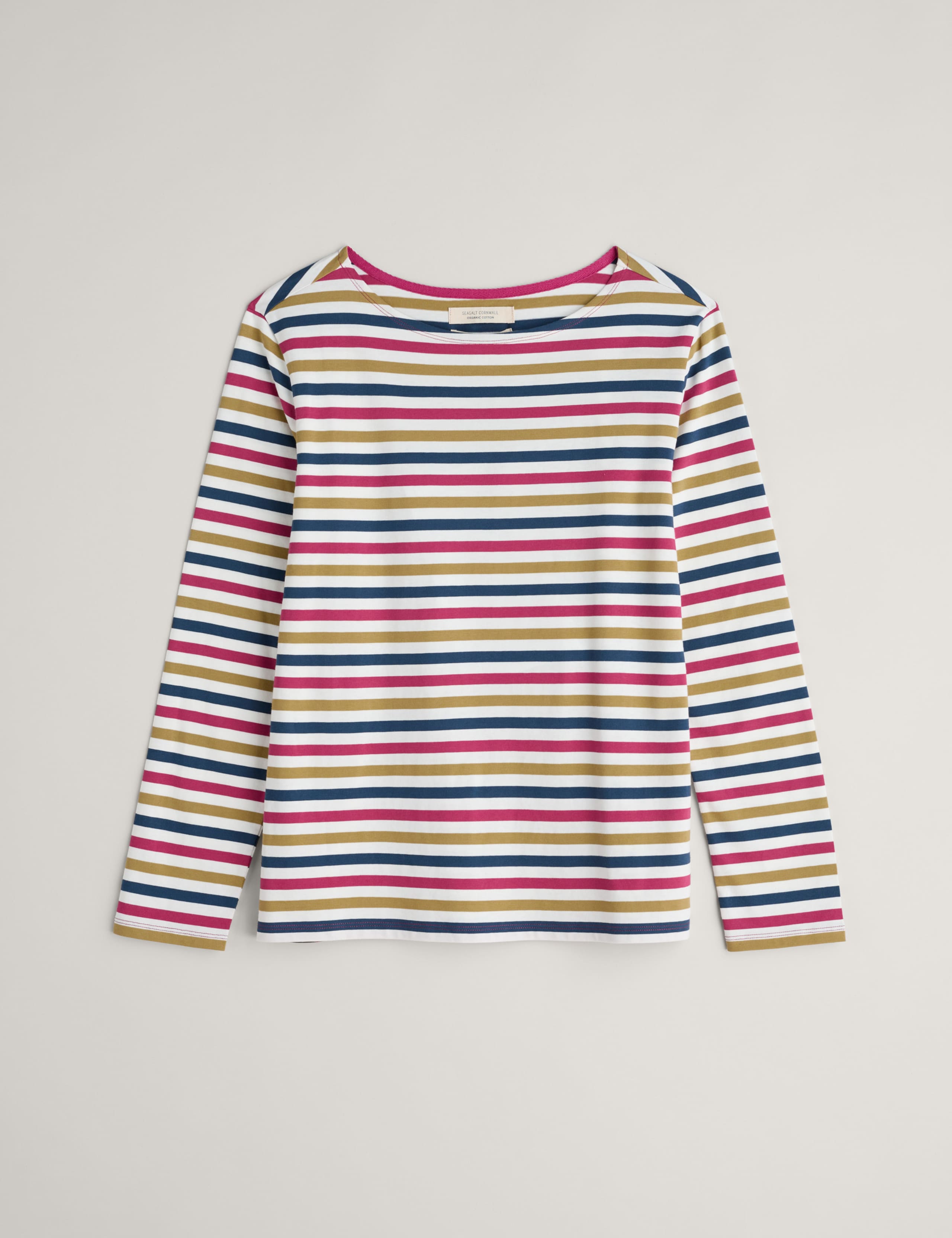 Pure Cotton Striped Slash Neck Top 2 of 5