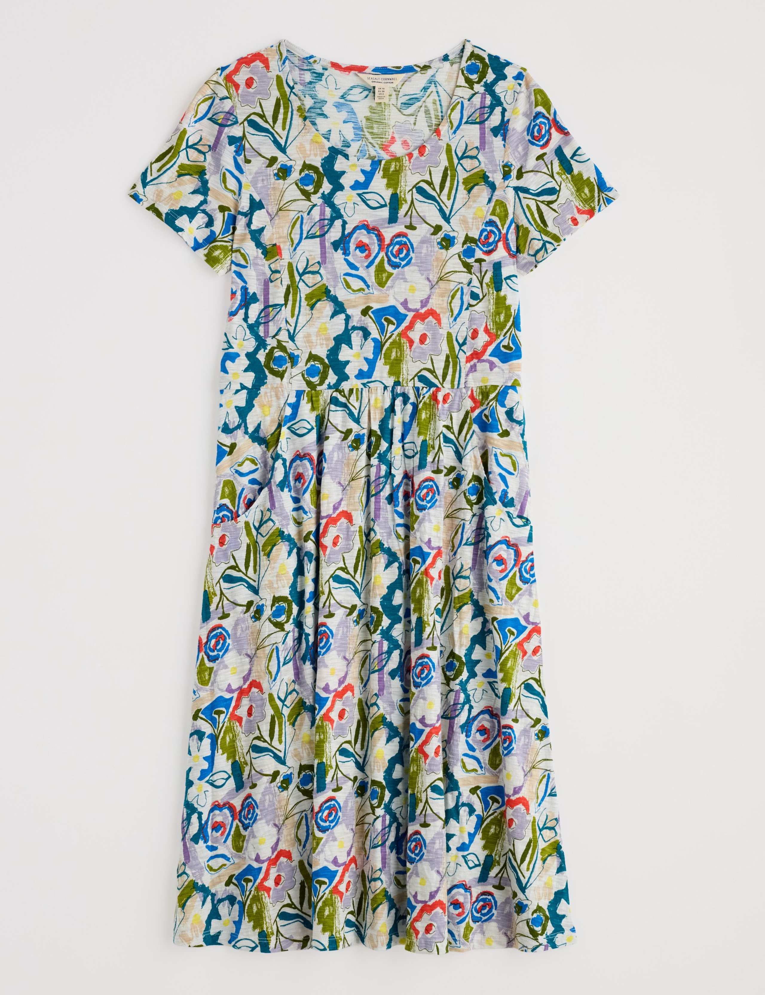 Pure Cotton Floral Midi Waisted Dress 2 of 4
