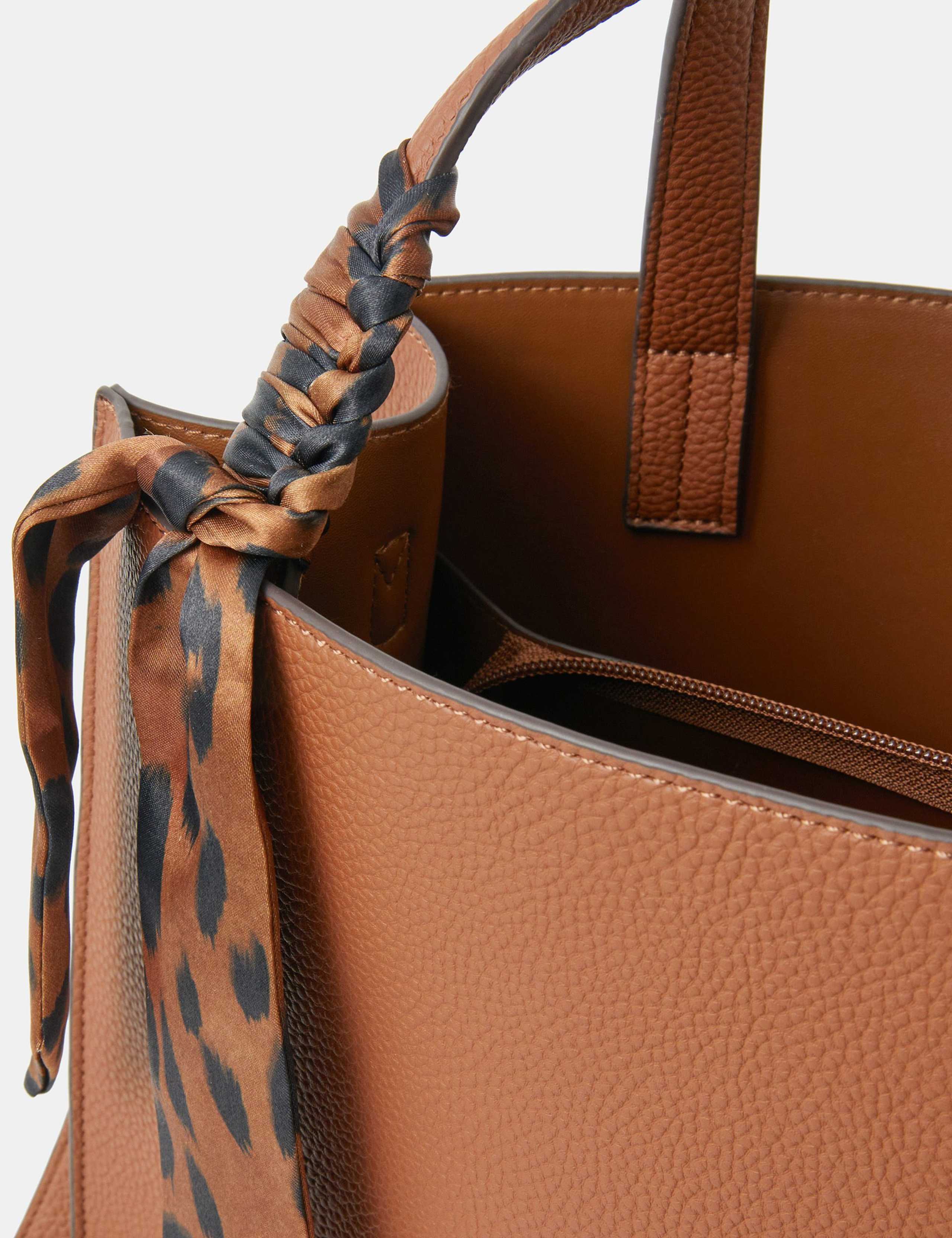 Faux Leather Scarf Detail Bag 4 of 4