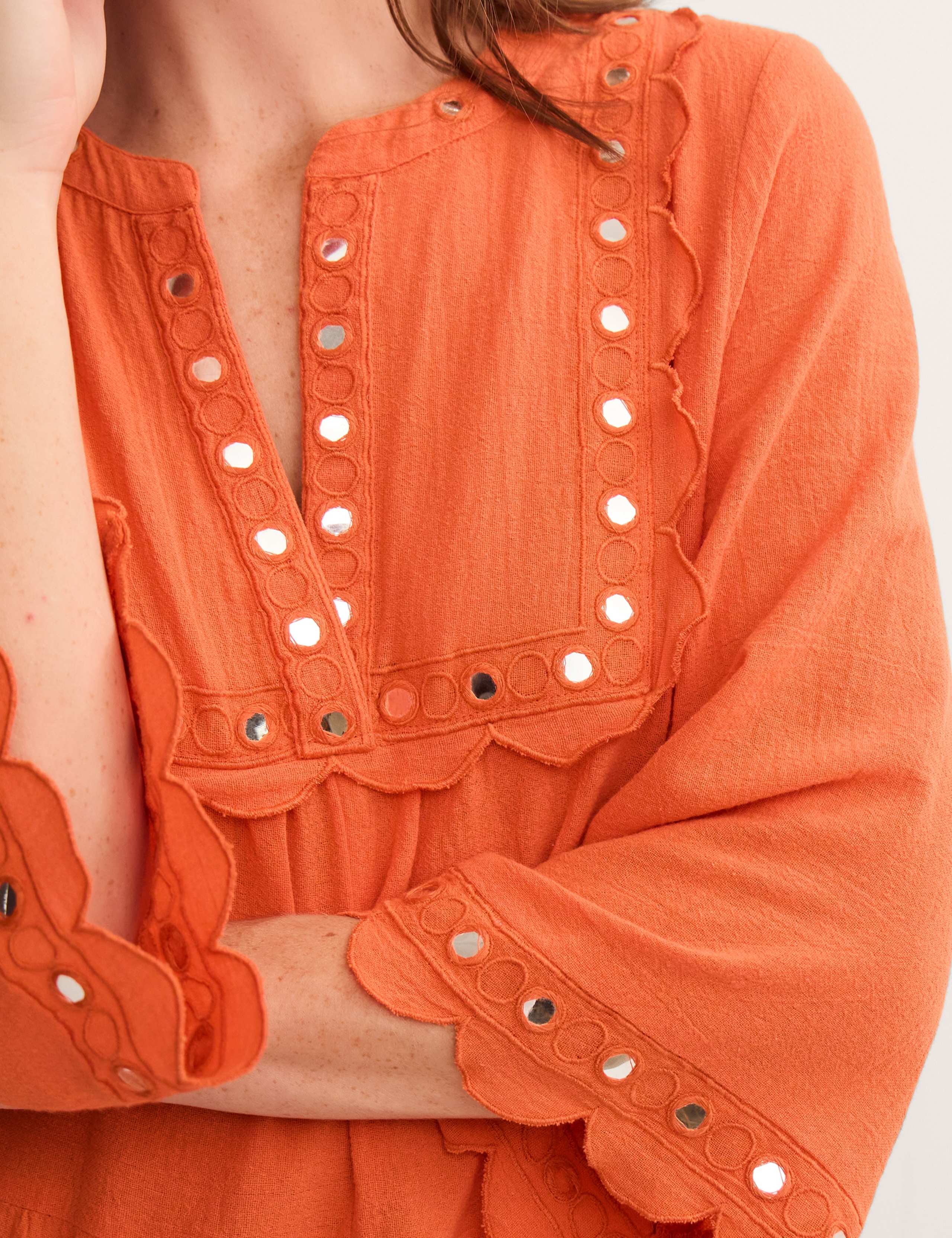 Pure Cotton Tiered Beach Cover Up Kaftan 3 of 4