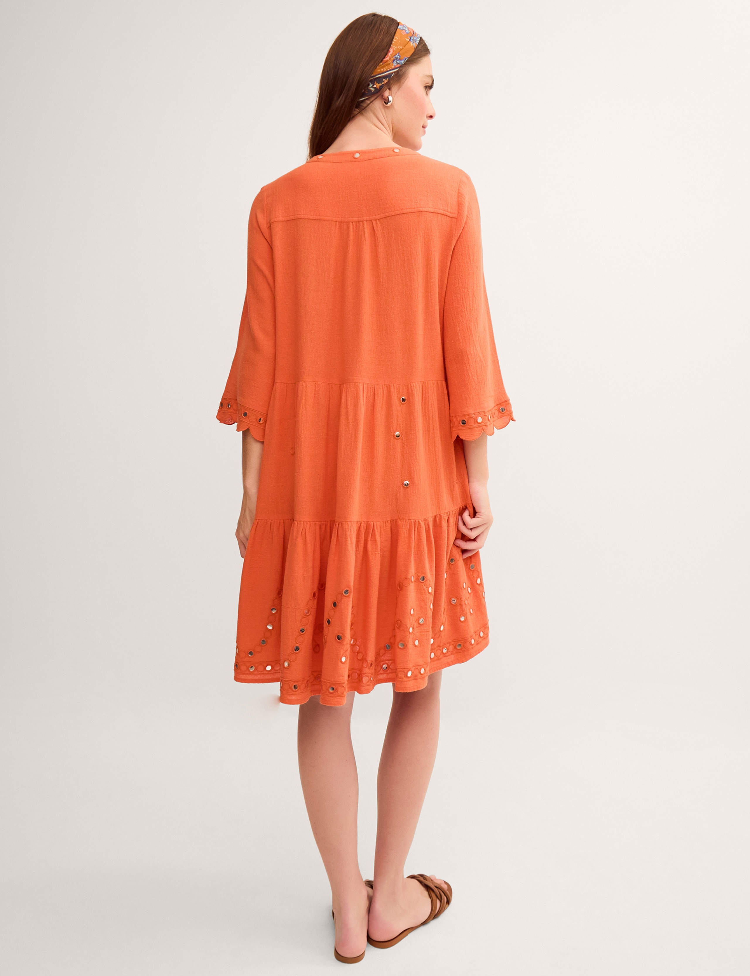 Pure Cotton Tiered Beach Cover Up Kaftan 4 of 4