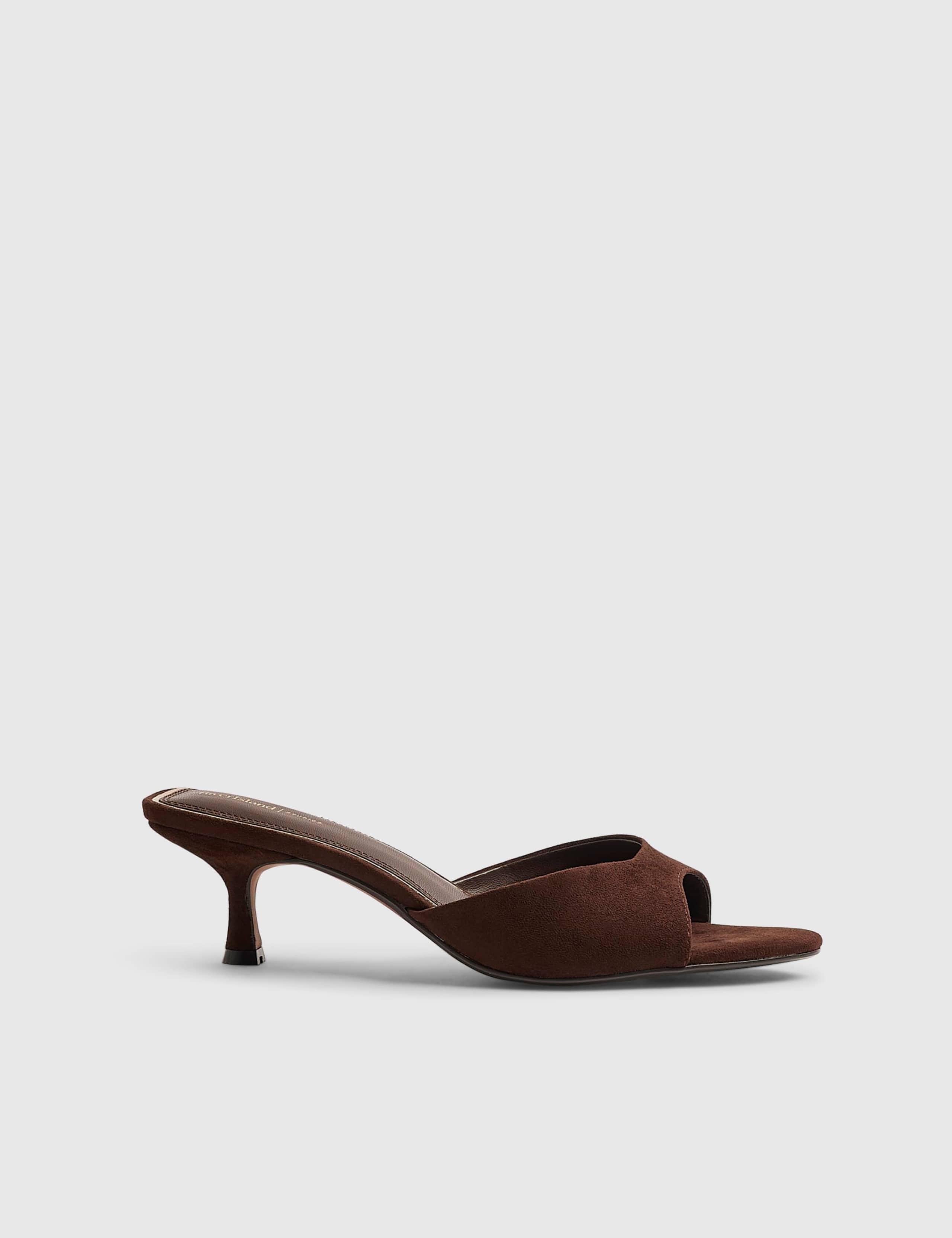 Kitten Heel Peep Toe Mules 1 of 5