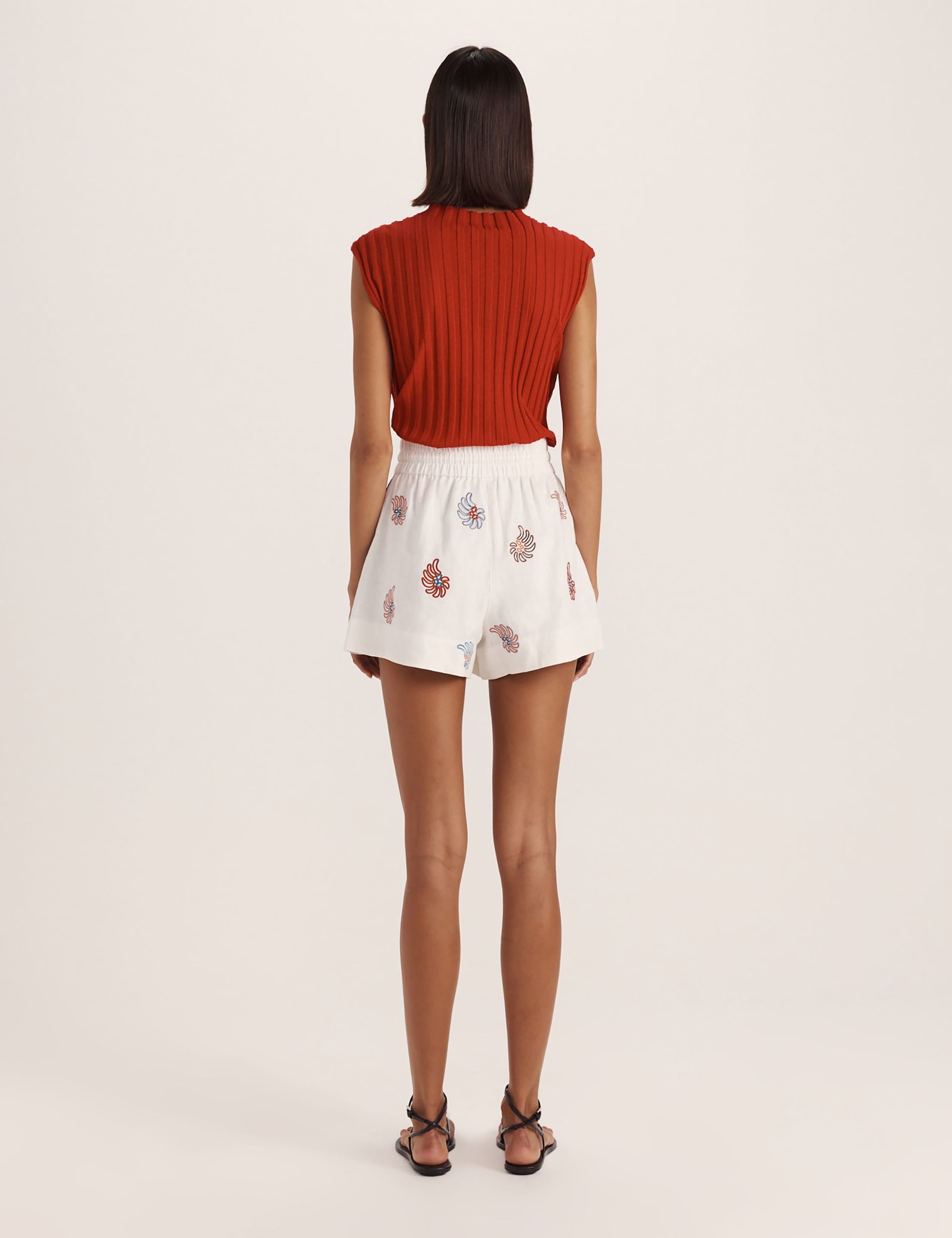 Pure Linen Embroidered Shorts 3 of 9