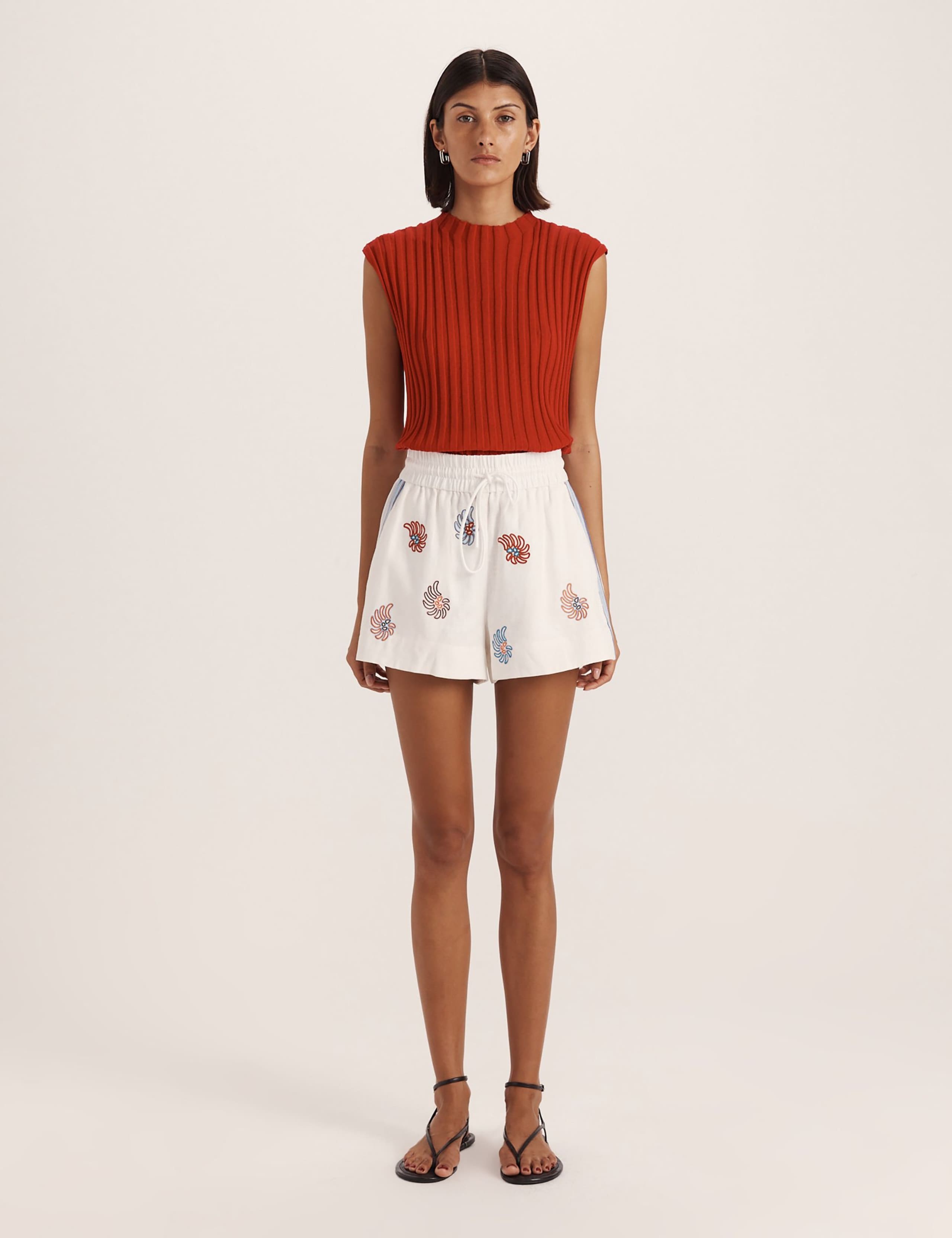 Pure Linen Embroidered Shorts 6 of 9