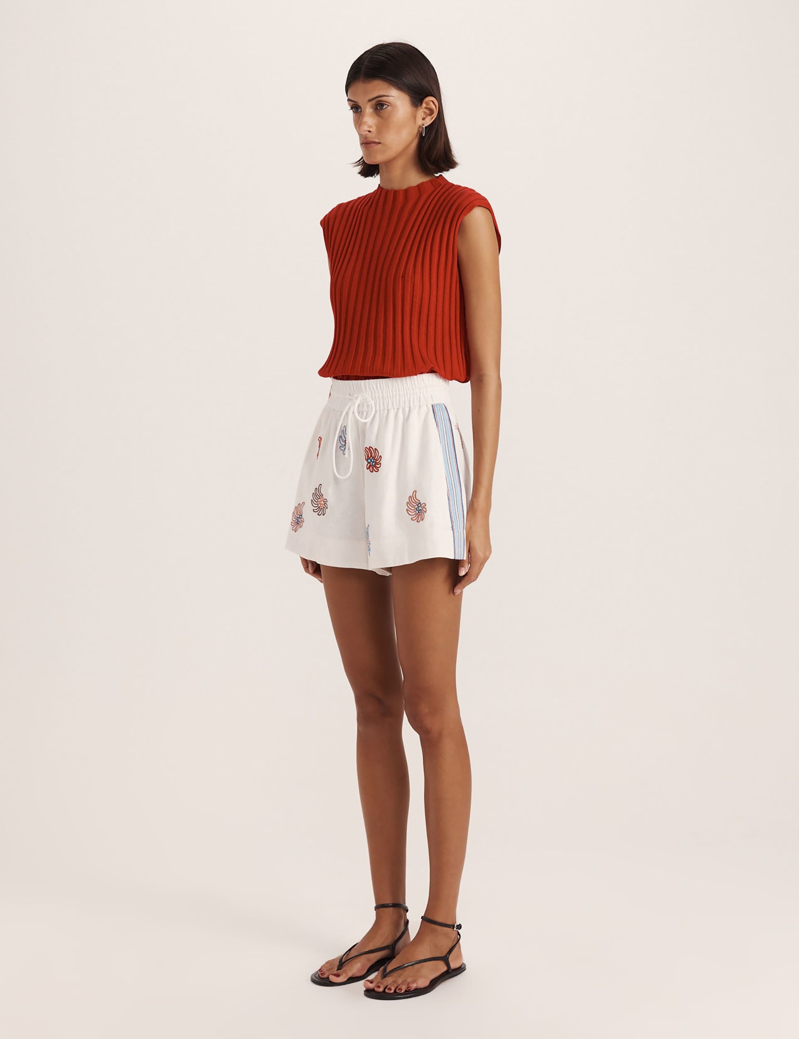 Pure Linen Embroidered Shorts 7 of 9