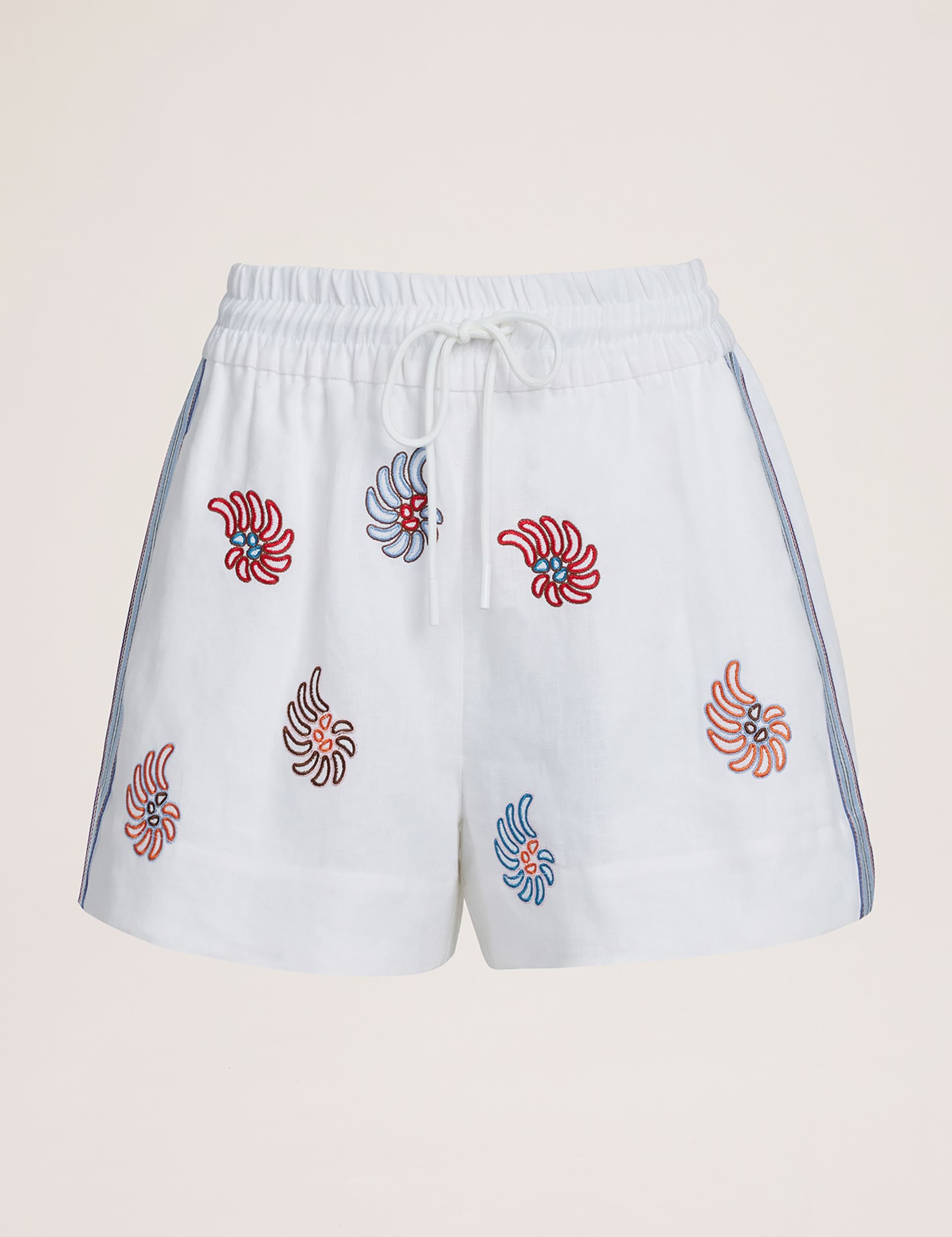 Pure Linen Embroidered Shorts 1 of 9