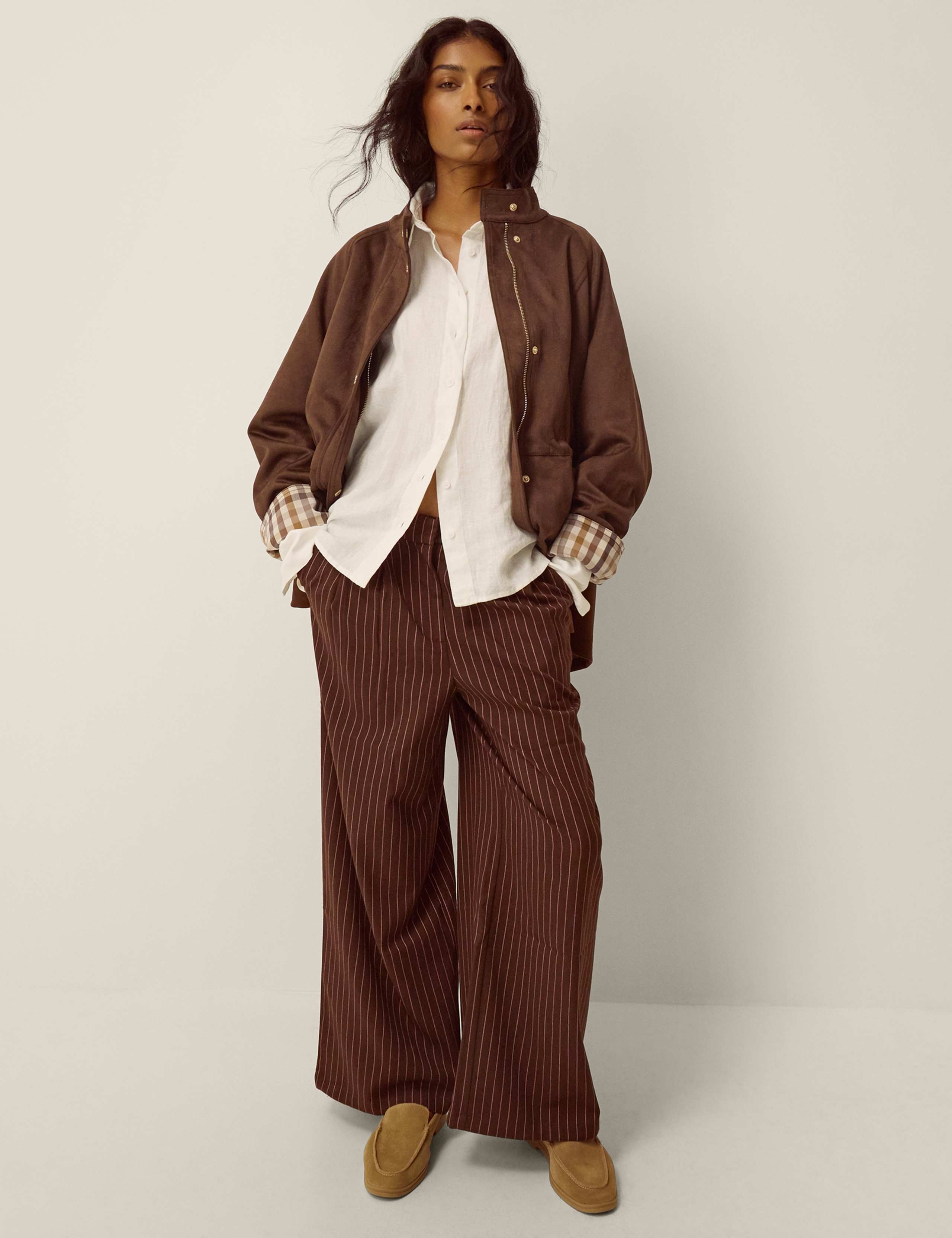 Suedette Funnel Neck Jacket 2 of 5