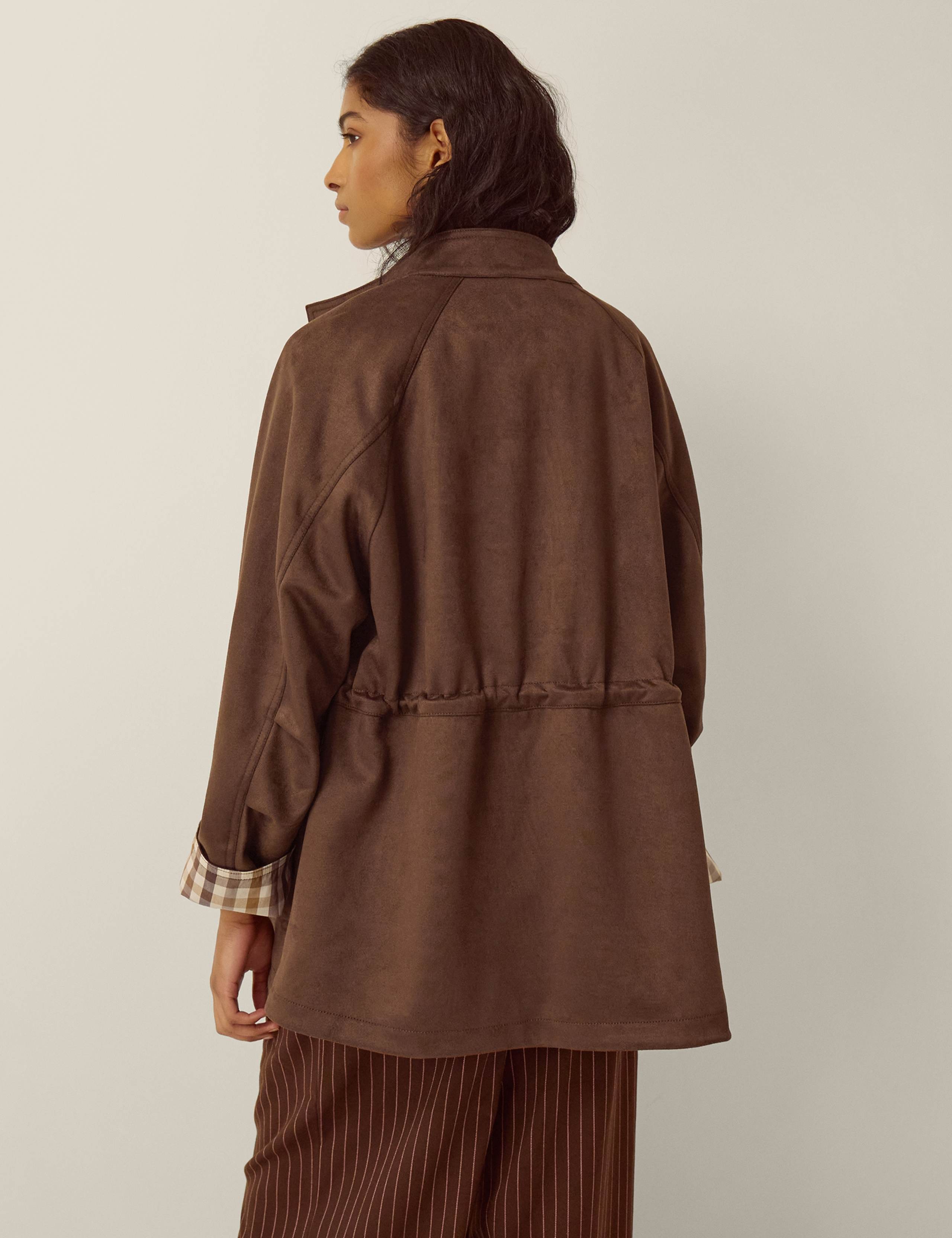 Suedette Funnel Neck Jacket 3 of 5