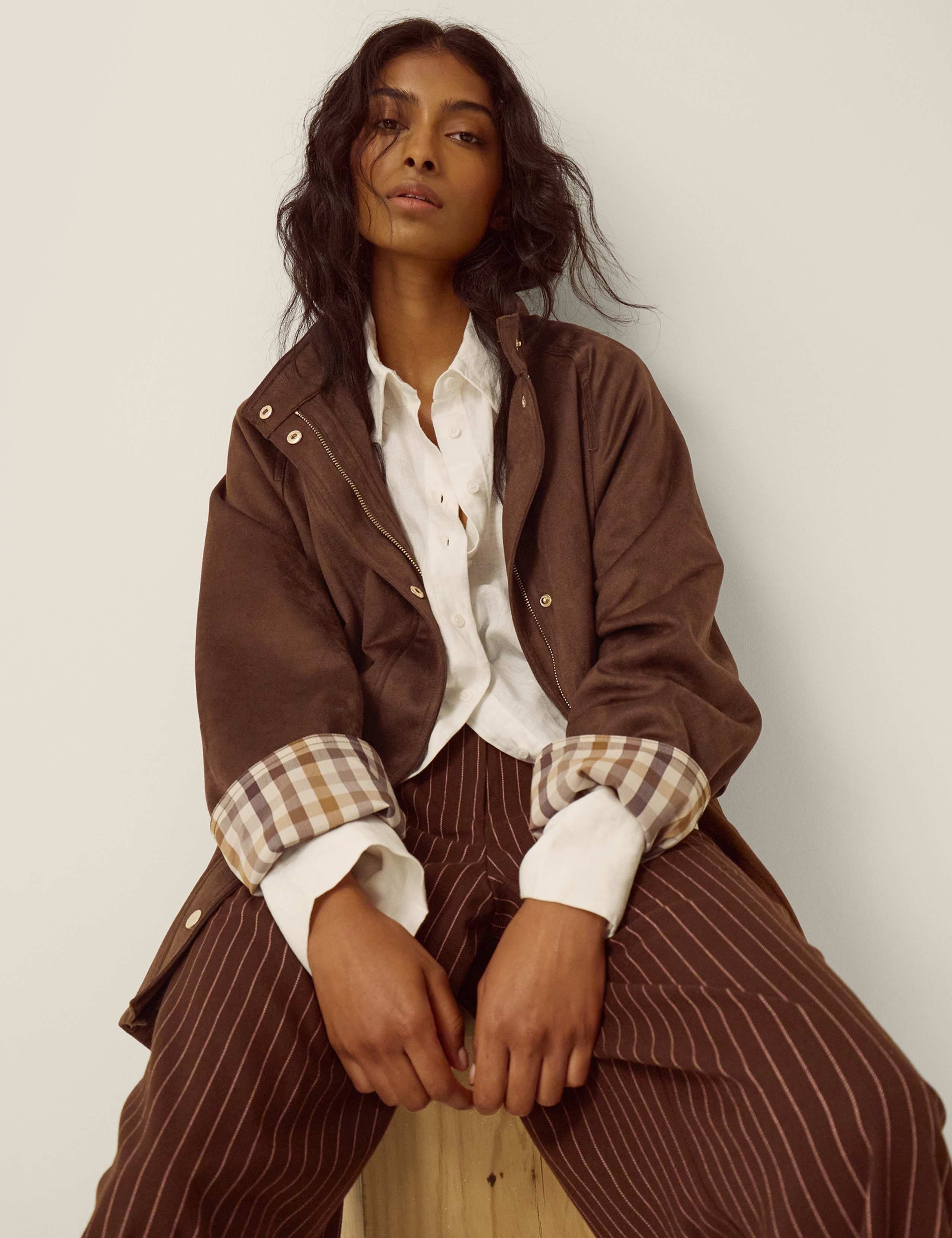 Suedette Funnel Neck Jacket 4 of 5