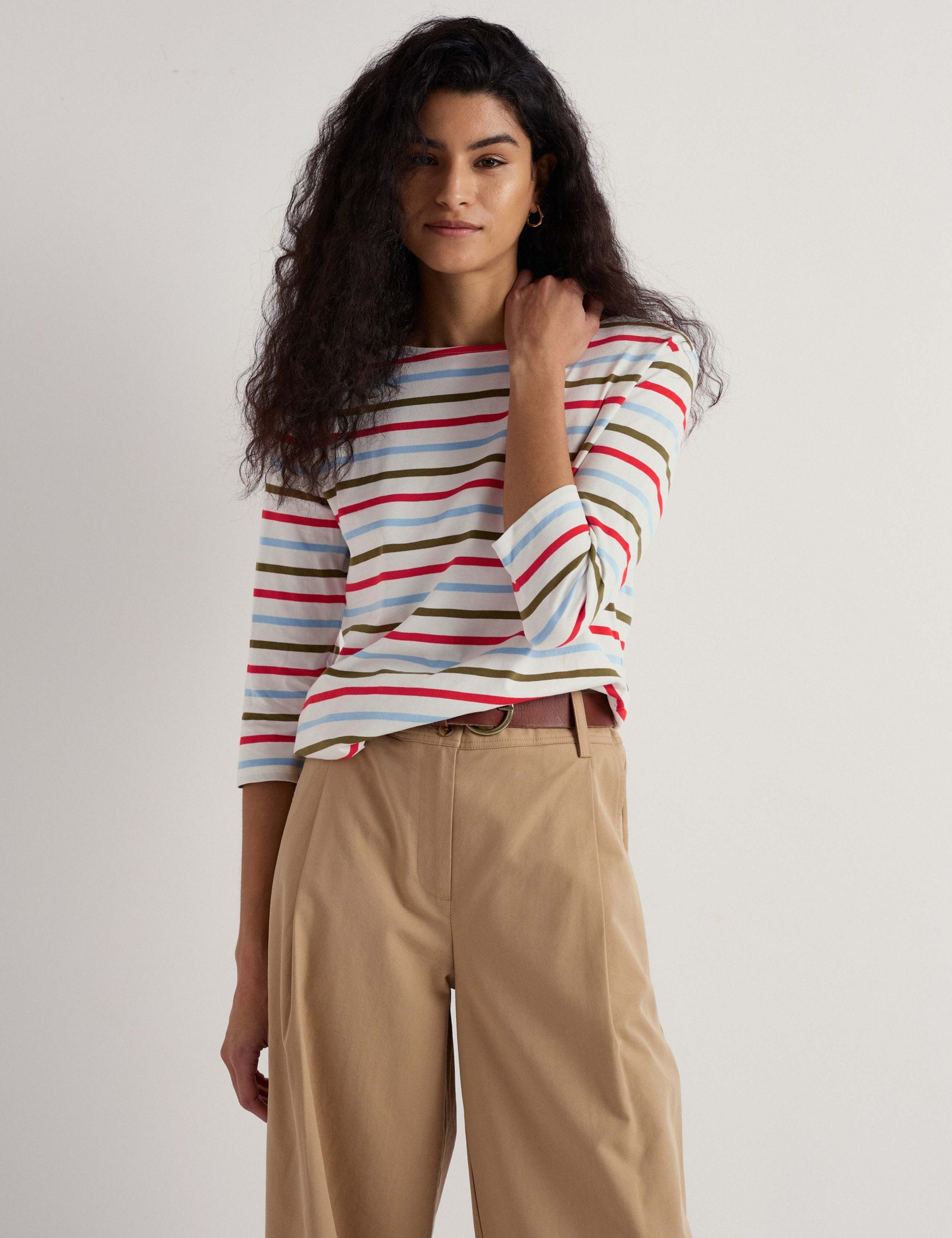 Pure Cotton Striped Crew Neck Top 3 of 6