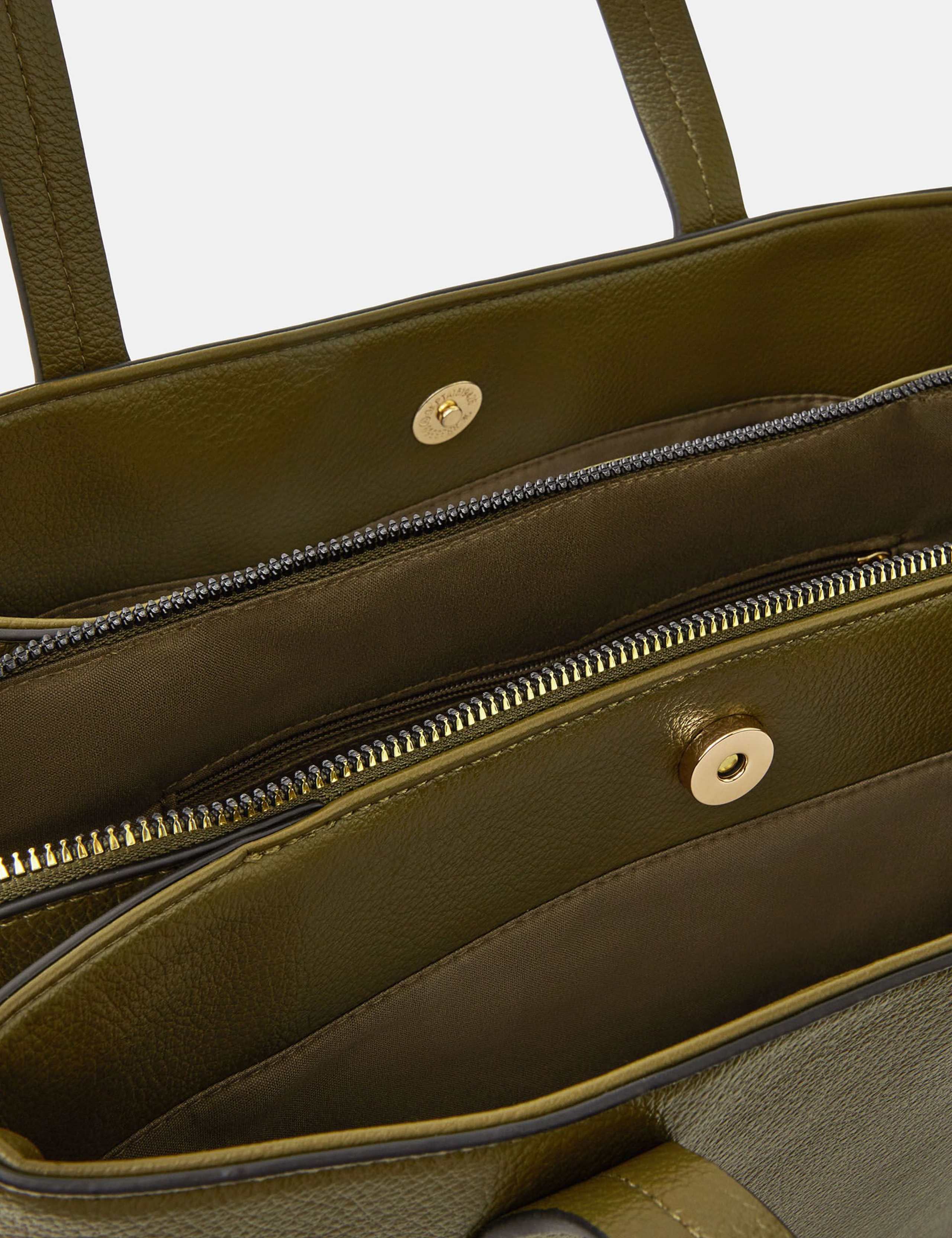 Faux Leather Webbing Strap Shoulder Bag 4 of 4