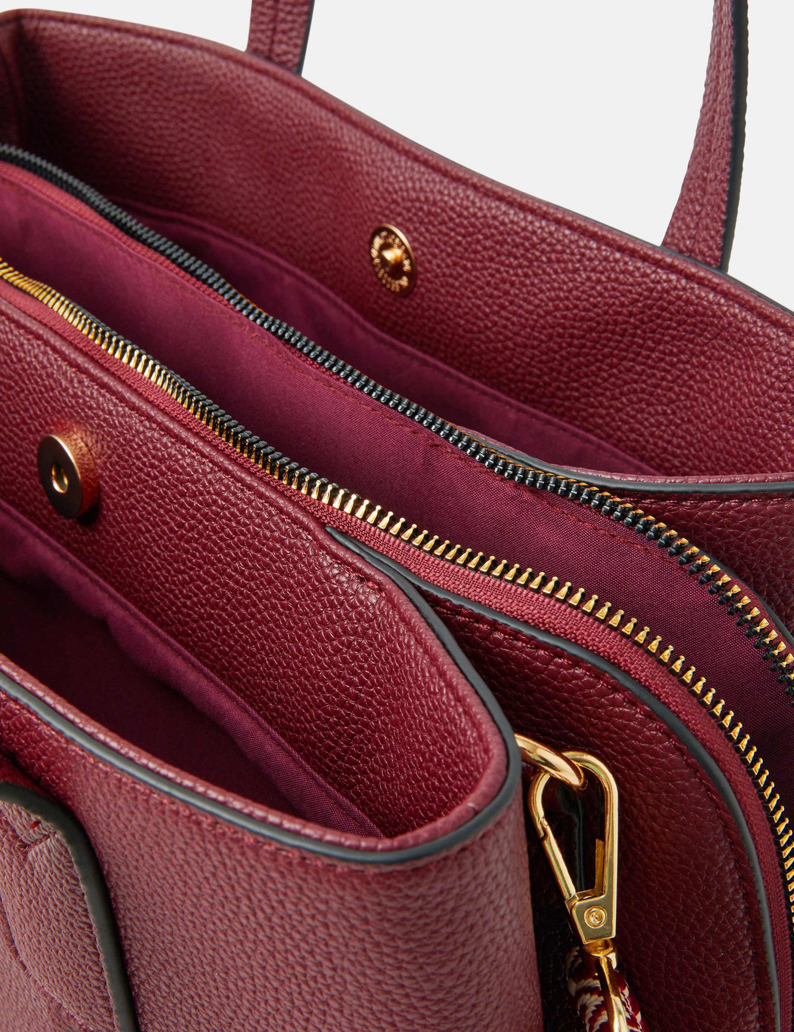 Faux Leather Webbing Strap Shoulder Bag 3 of 4