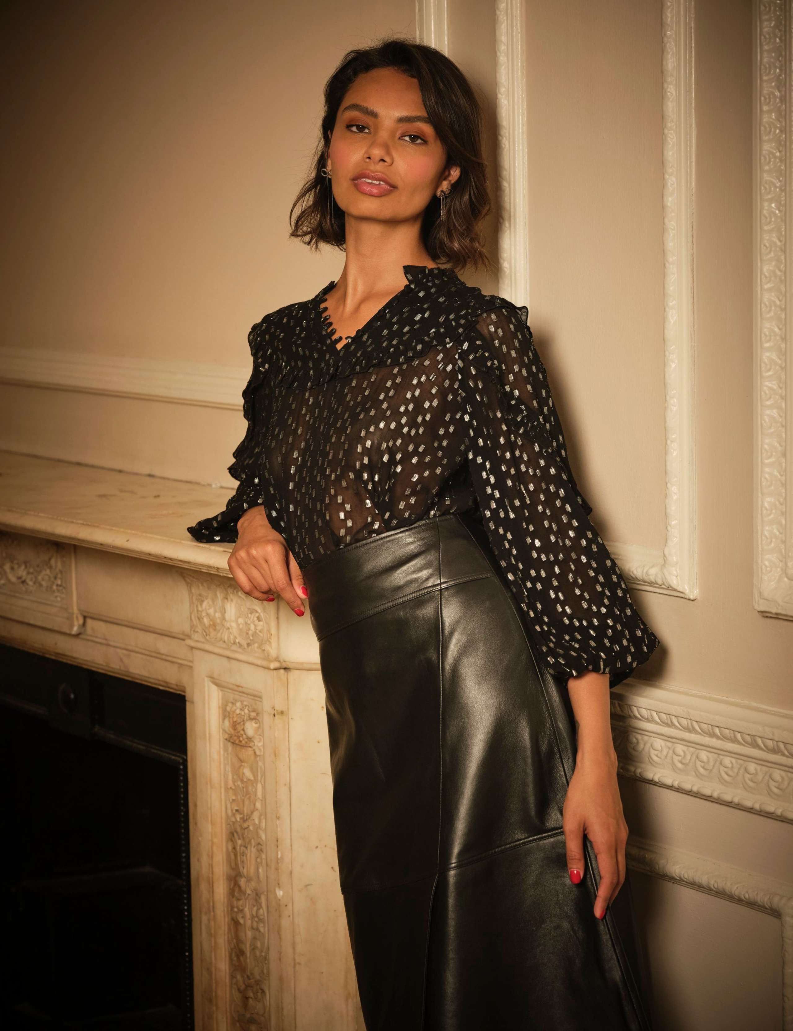 Metallic Button Detail Blouse 3 of 7