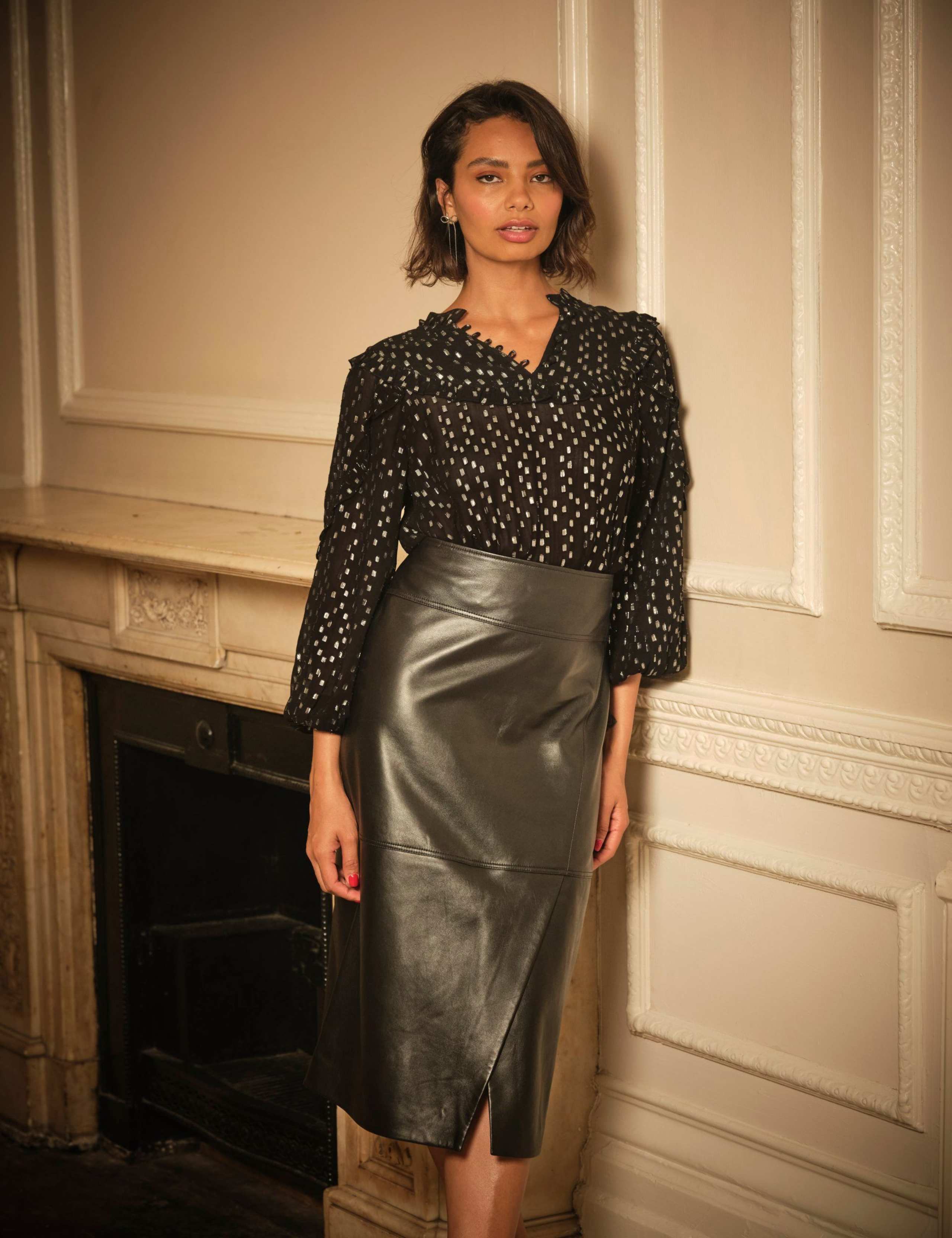 Metallic Button Detail Blouse 5 of 7