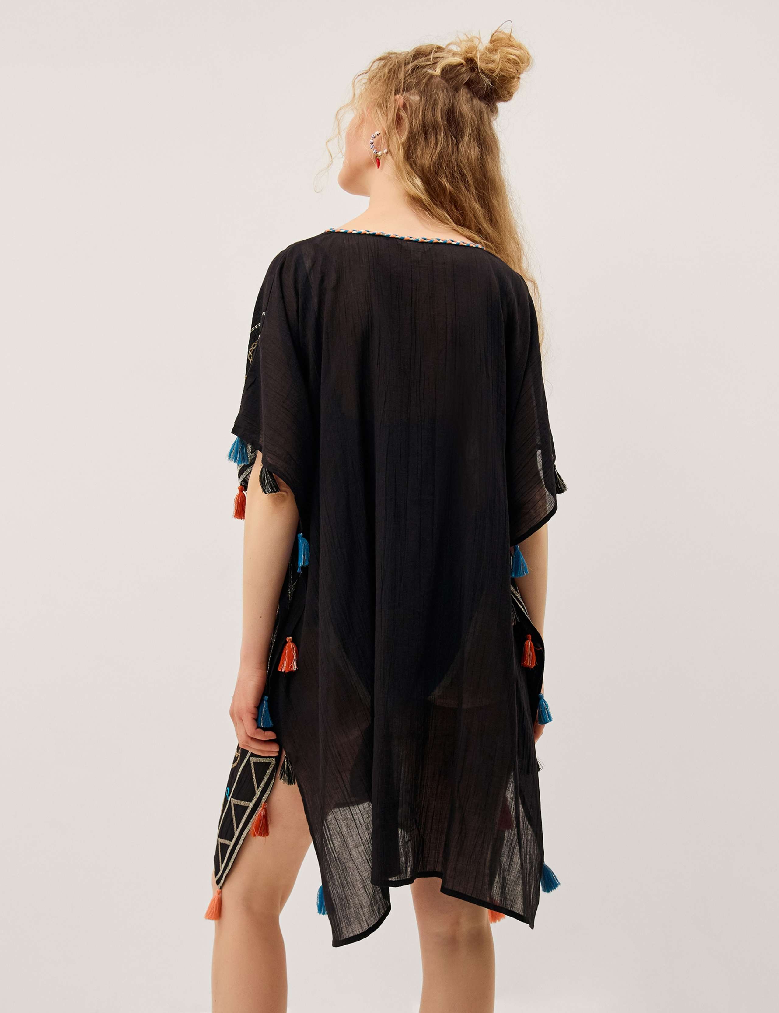 Pure Cotton Embroidered Beach Cover Up Kaftan 3 of 4
