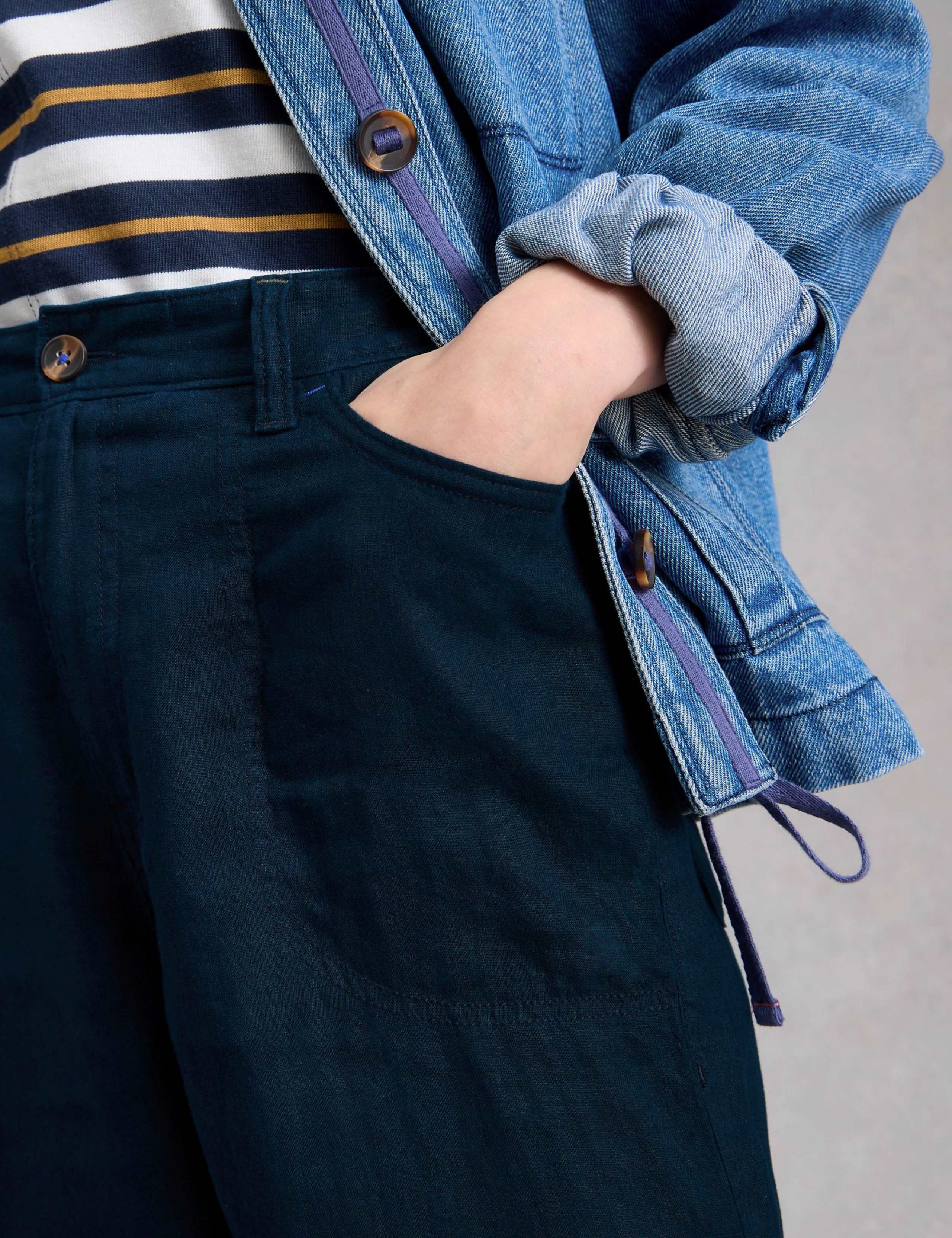 Pure Linen Wide Leg Cropped Trousers 6 of 6