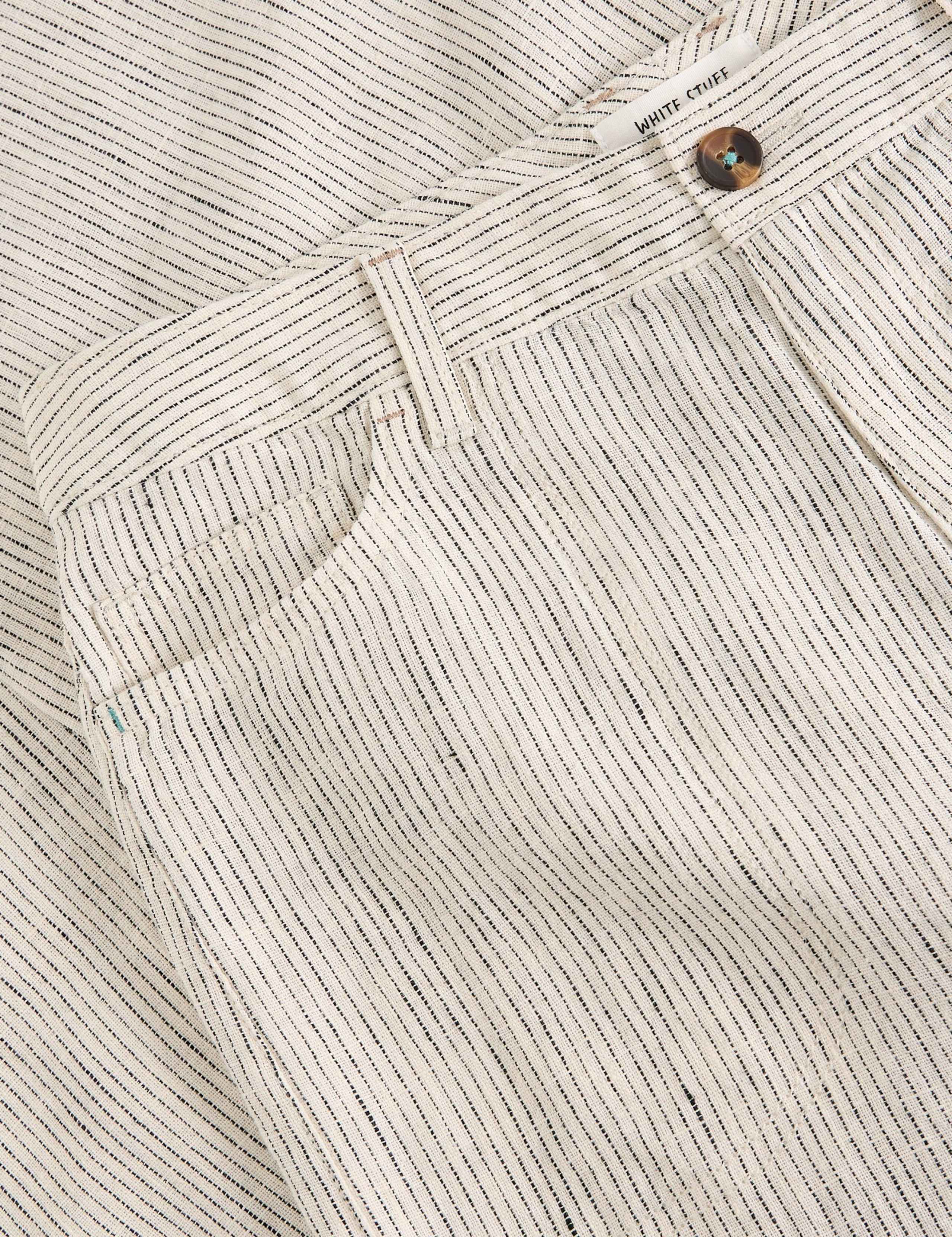 Pure Linen Wide Leg Cropped Trousers 4 of 6