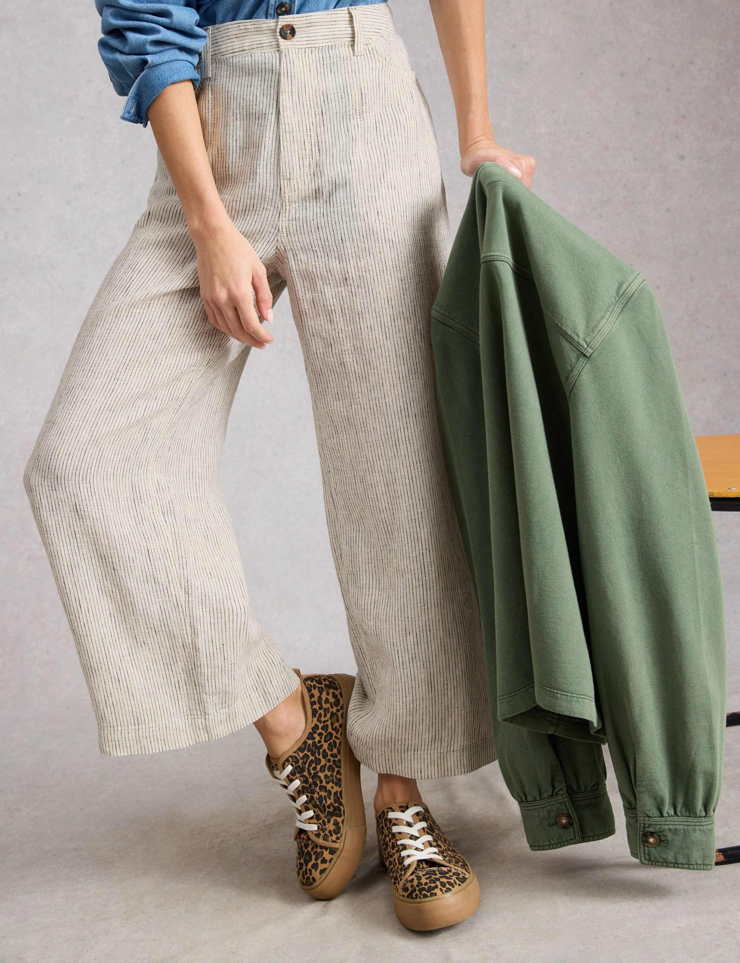 Pure Linen Wide Leg Cropped Trousers 6 of 6