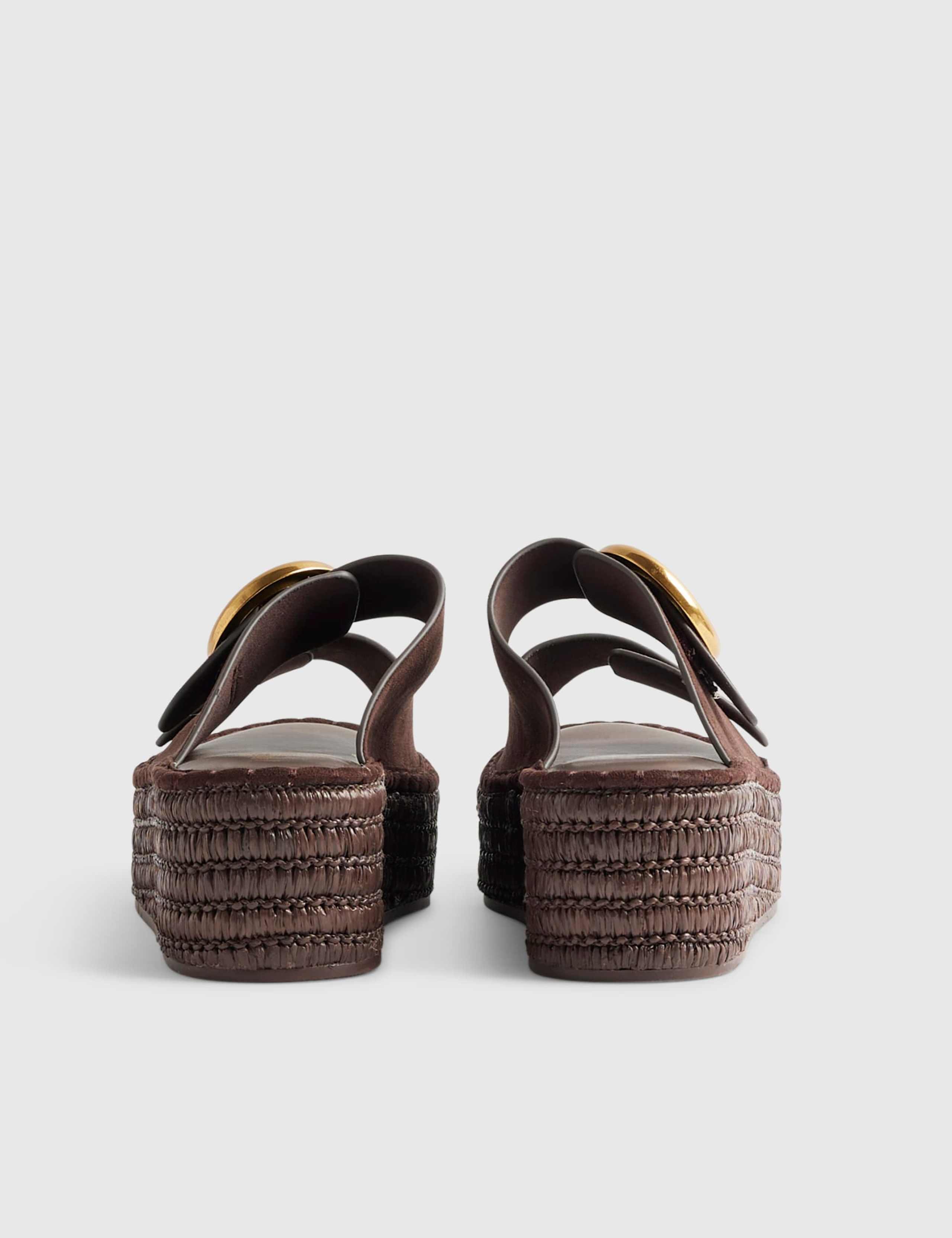 Wide Fit Buckle Flatform Wedges 4 of 5