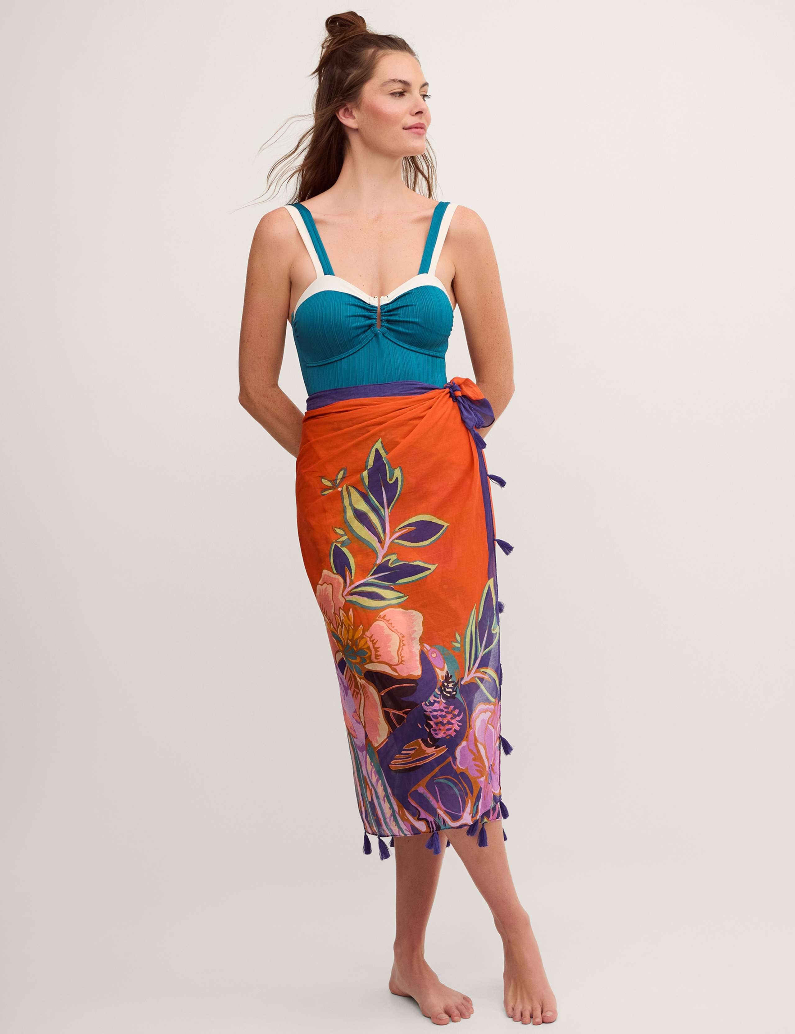 Sabrina Textured Contrast Trim Swimsuit 2 of 4