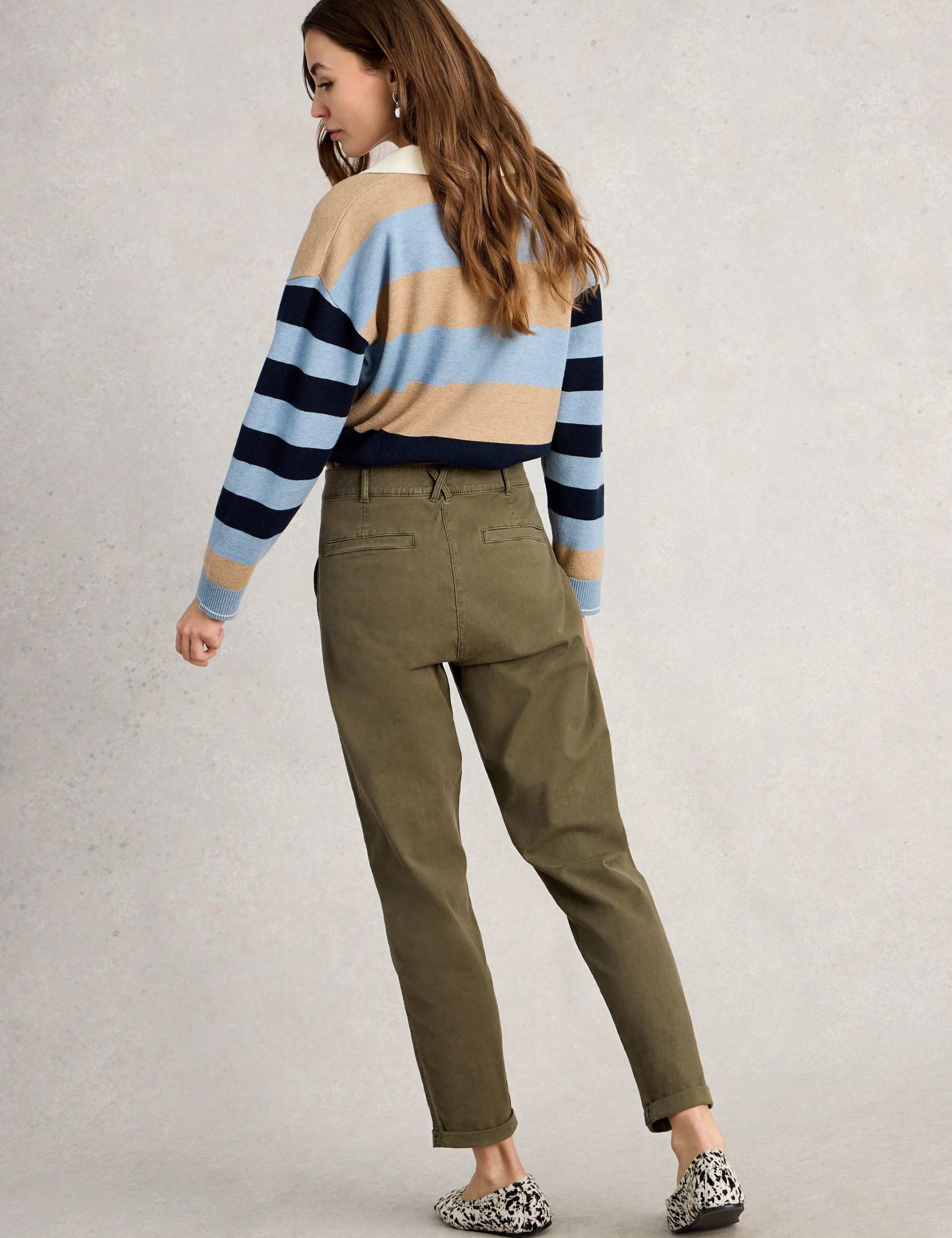 Tapered Ankle Grazer Chinos with Linen 3 of 6