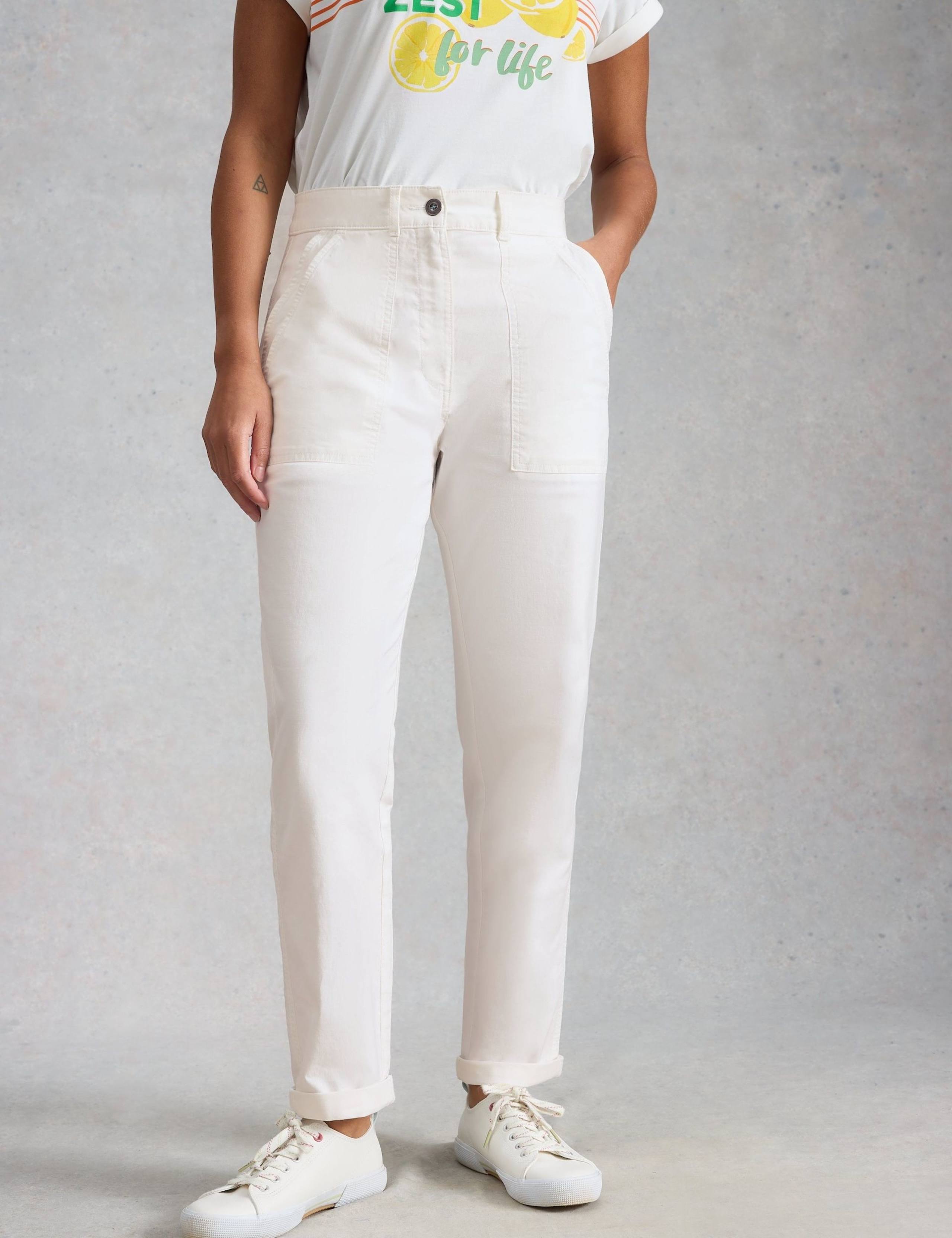 Twister Tapered Ankle Grazer Chinos with Linen 1 of 6