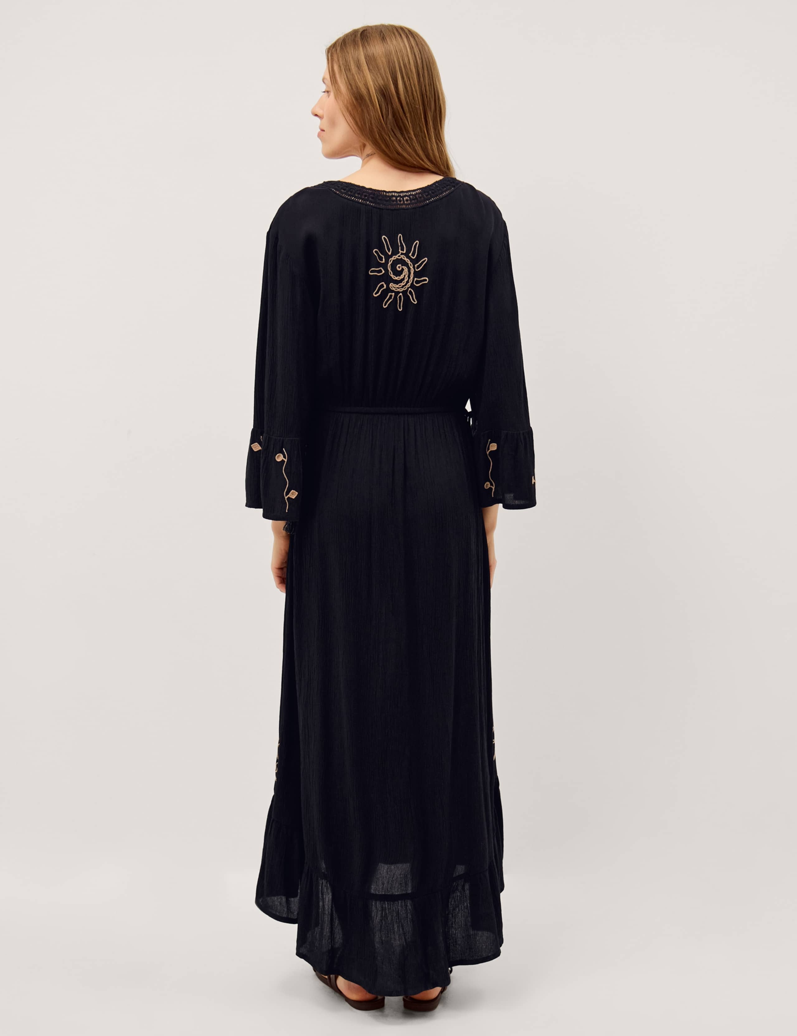 Embroidered Tiered Beach Cover Up Kaftan 4 of 4