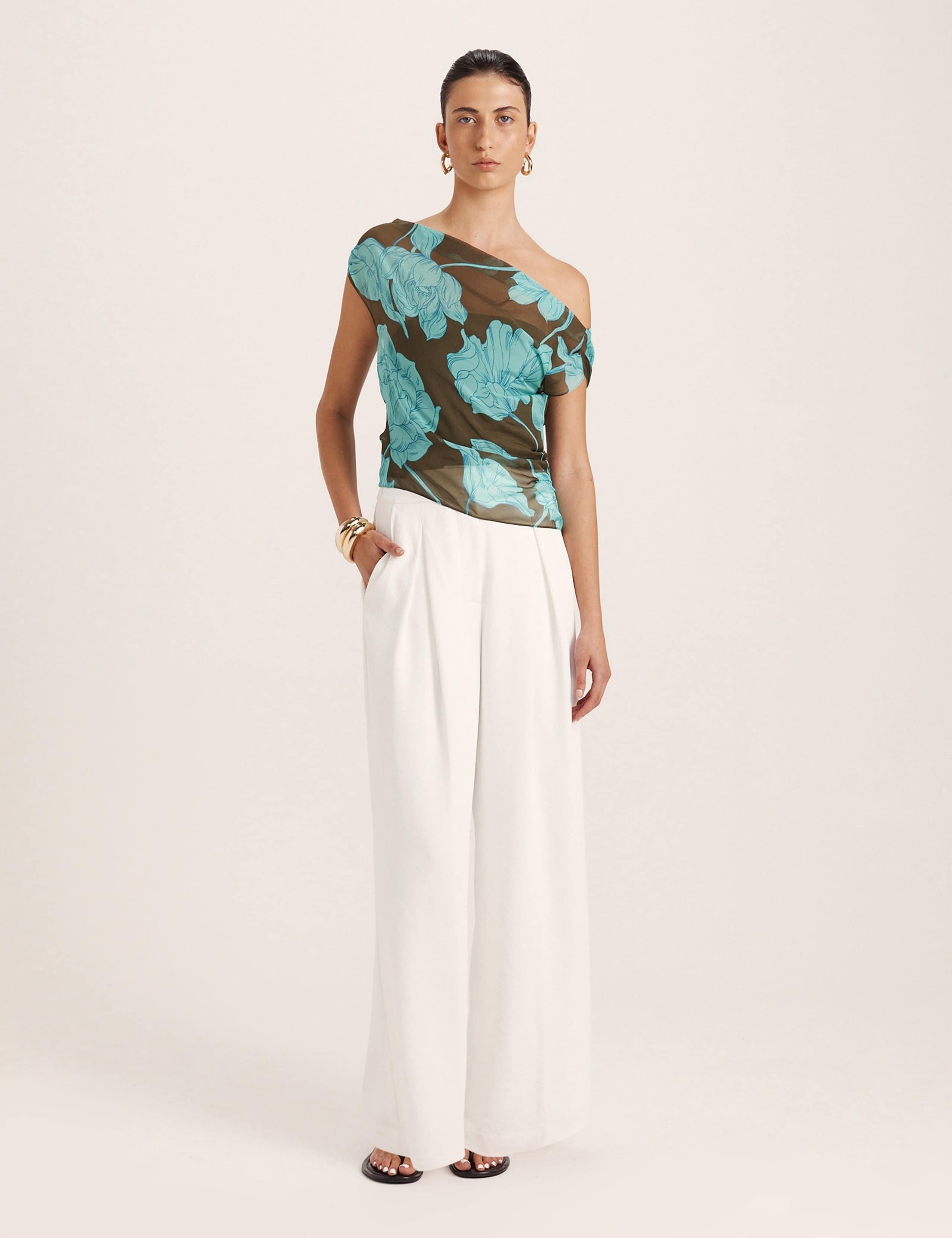 Wide Leg Lined Trousers 1 of 6