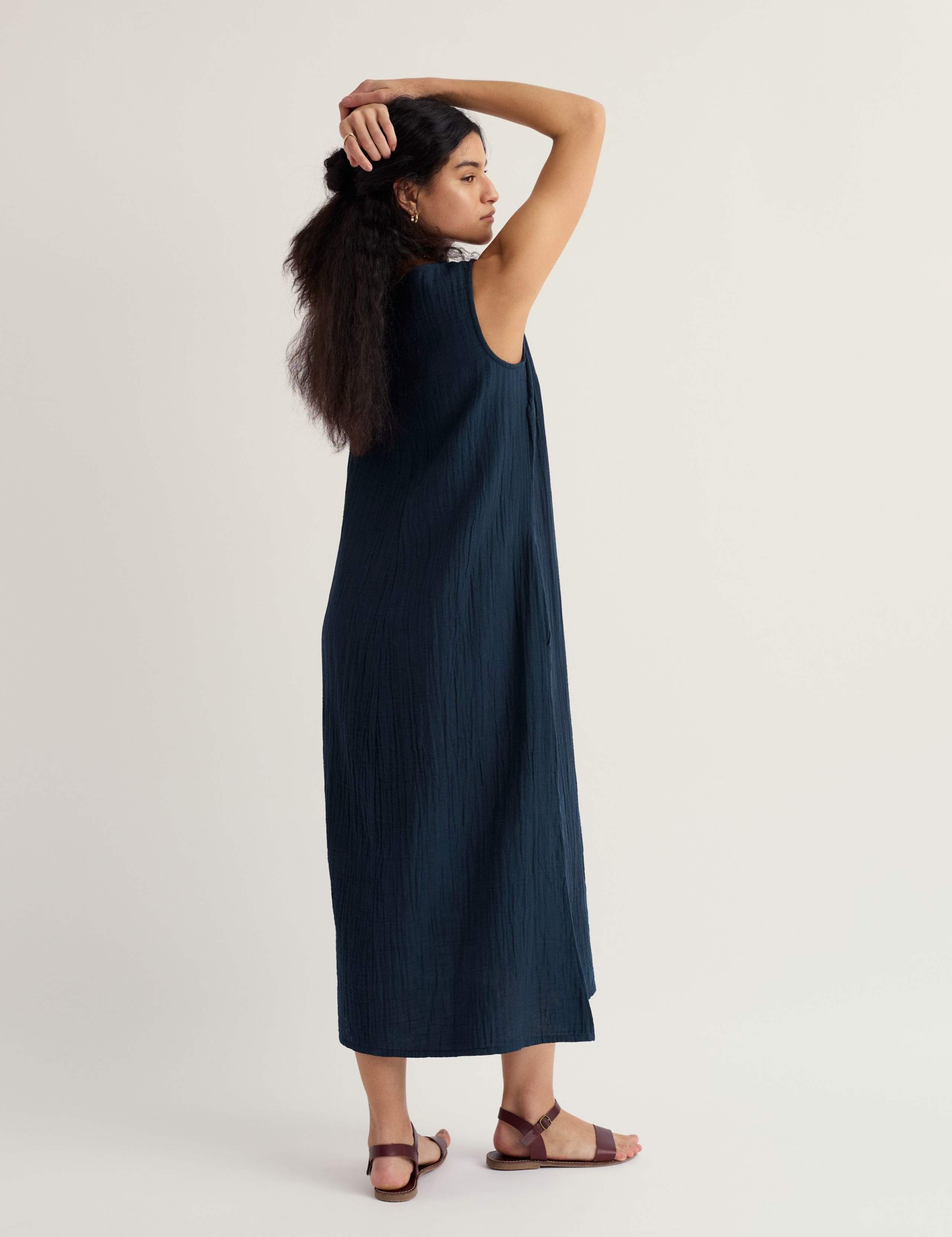 Pure Cotton Midi Shift Dress 3 of 5