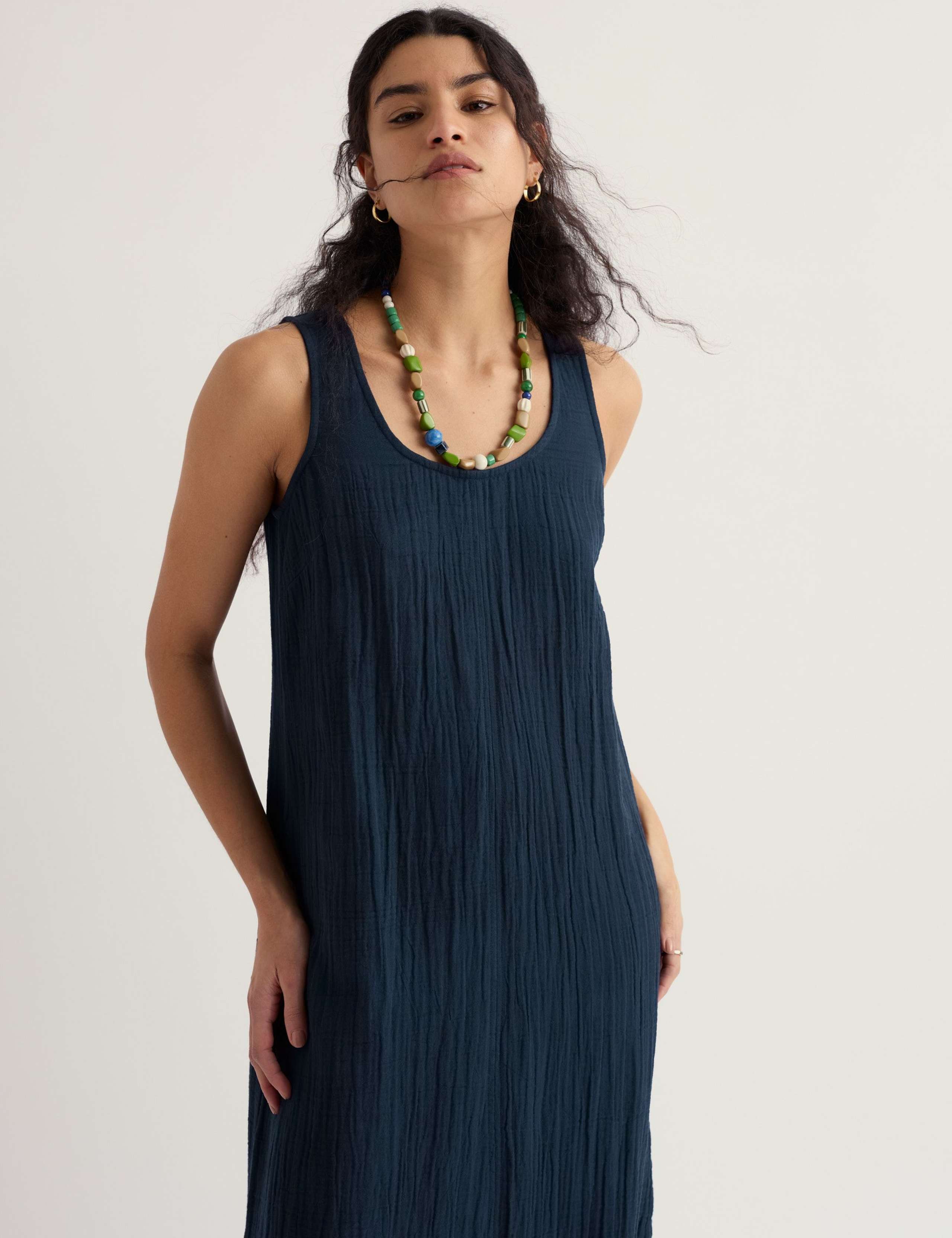 Pure Cotton Midi Shift Dress 4 of 5