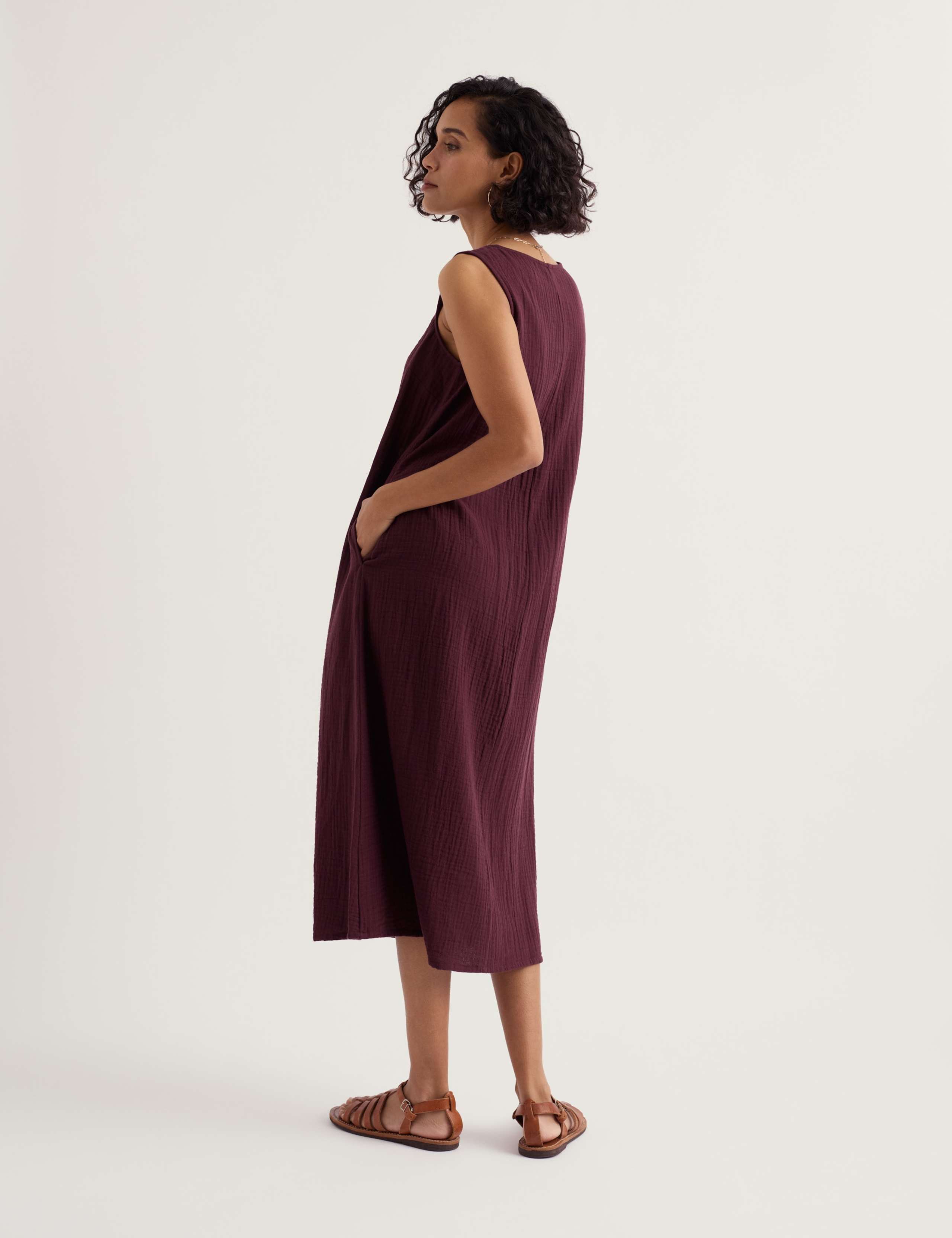 Pure Cotton Midi Shift Dress 4 of 5