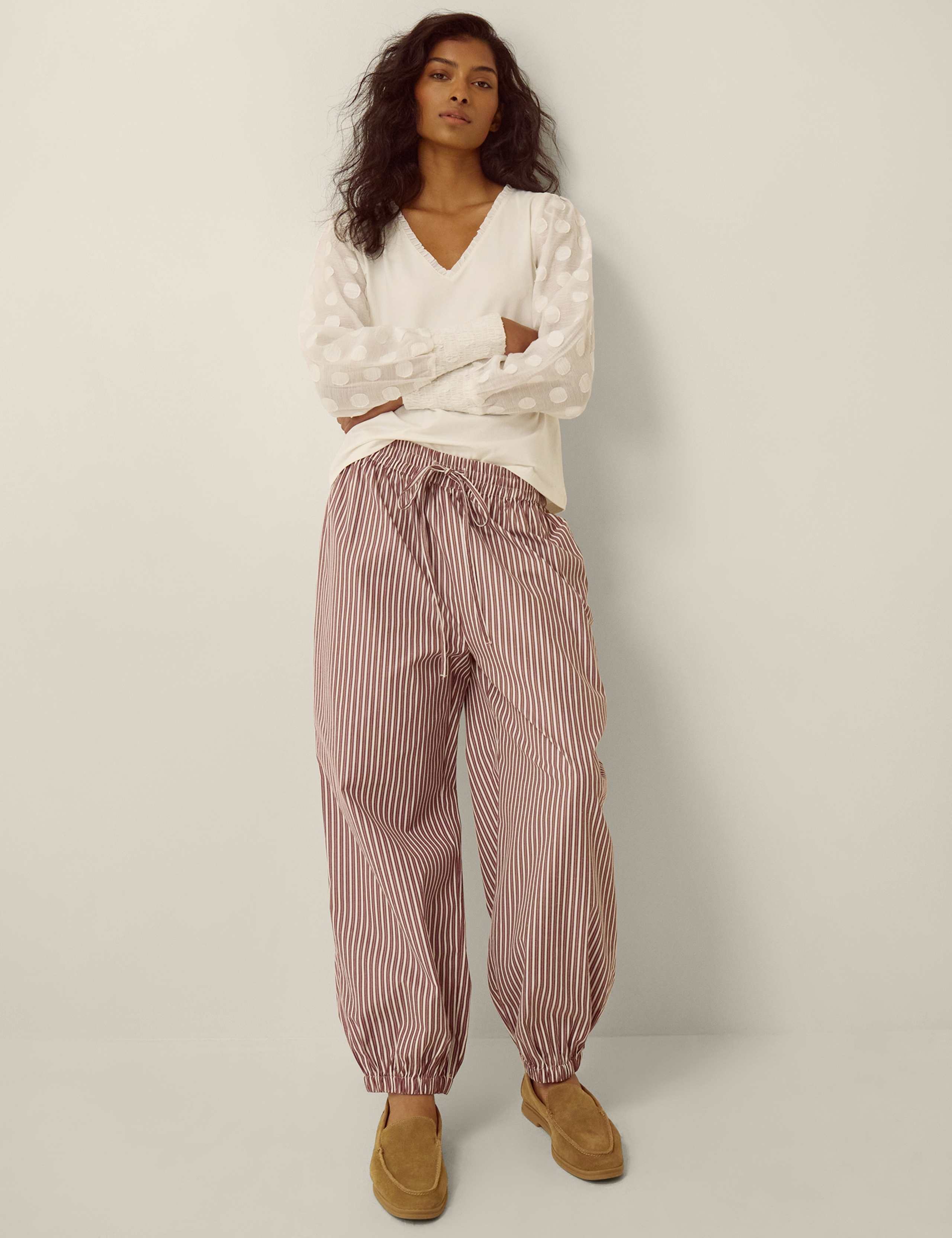 Cotton Rich V-Neck Blouse 2 of 4