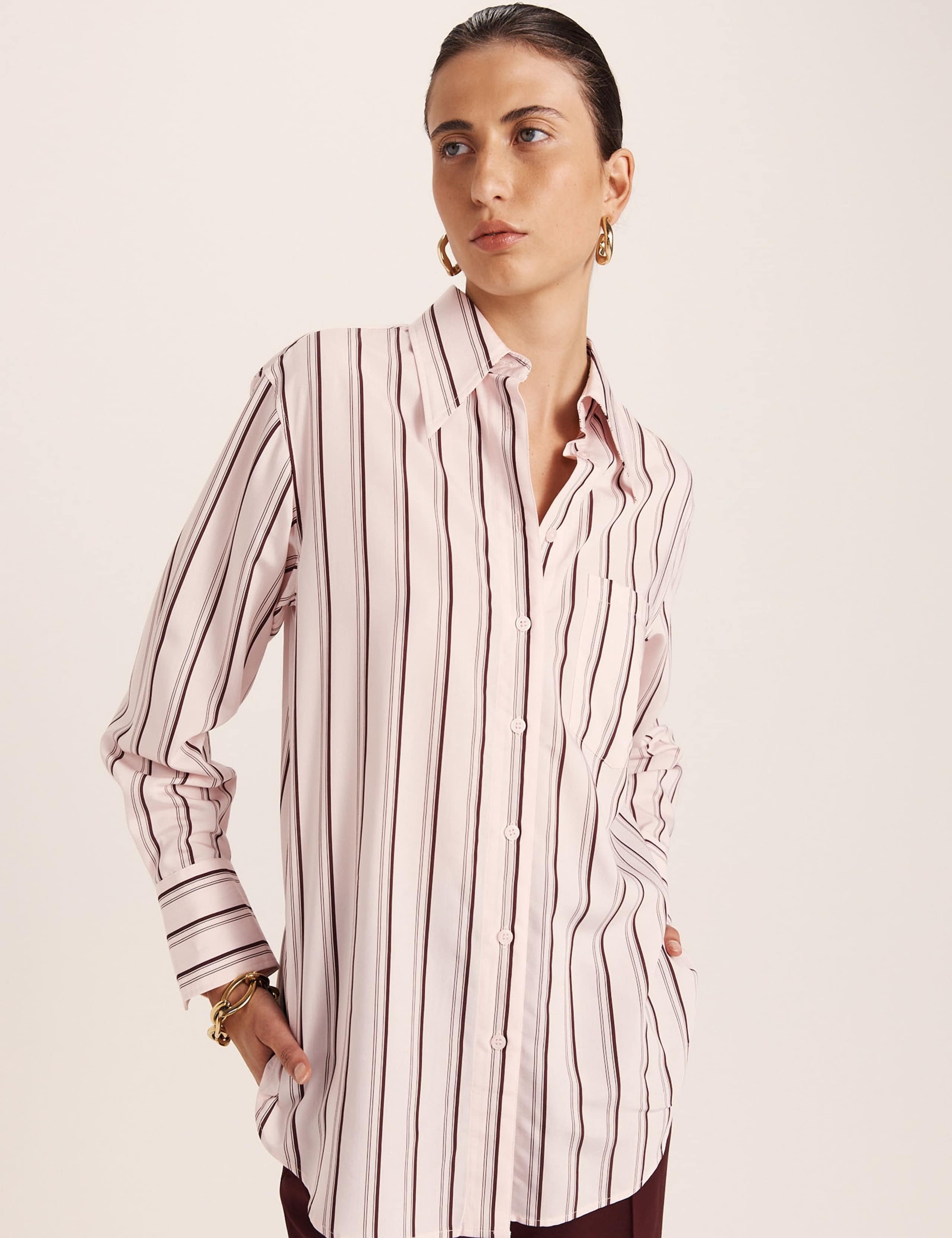 Striped Collared Long Sleeve Shirt 3 of 5