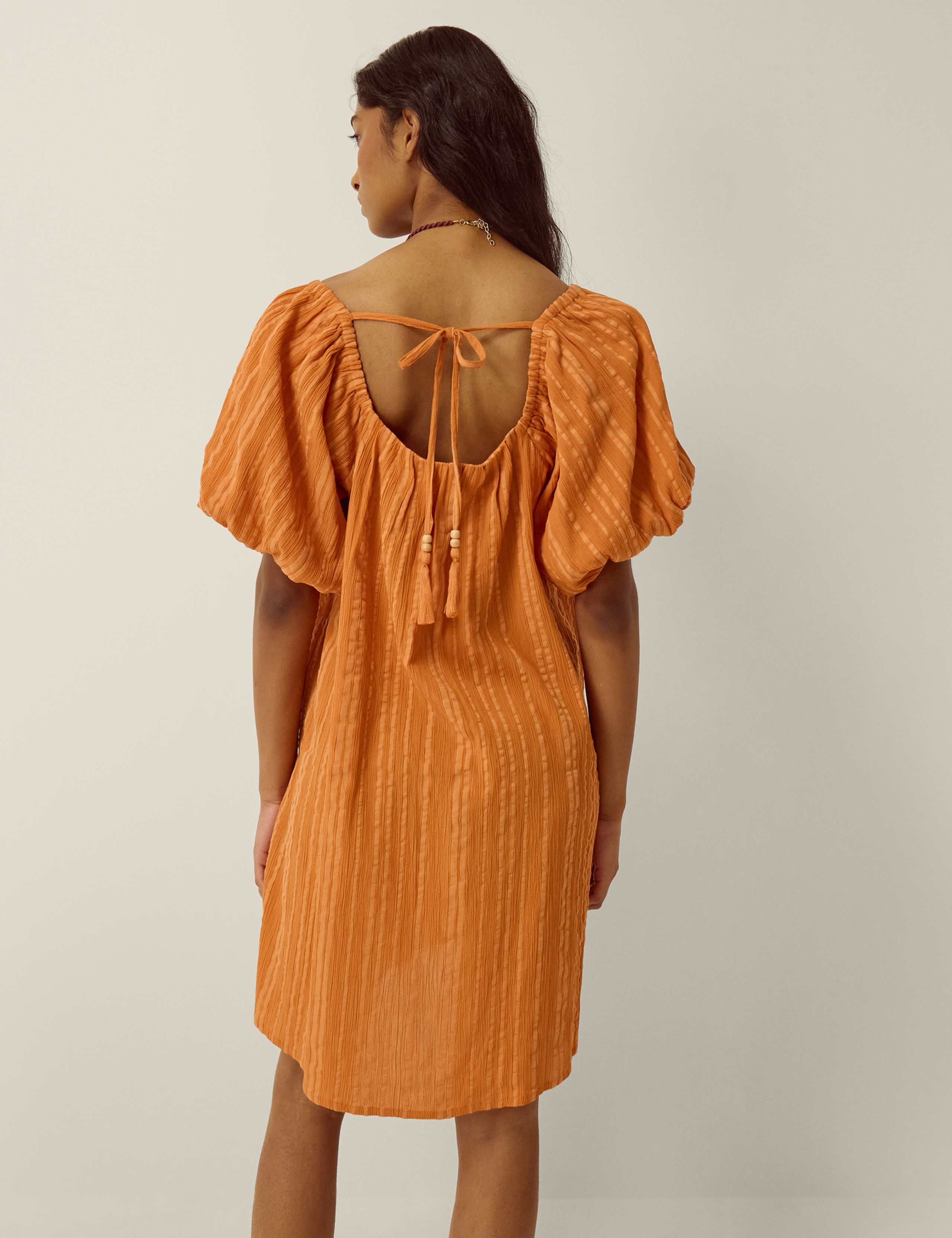 Pure Cotton Scoop Neck Midi Smock Dress 3 of 4