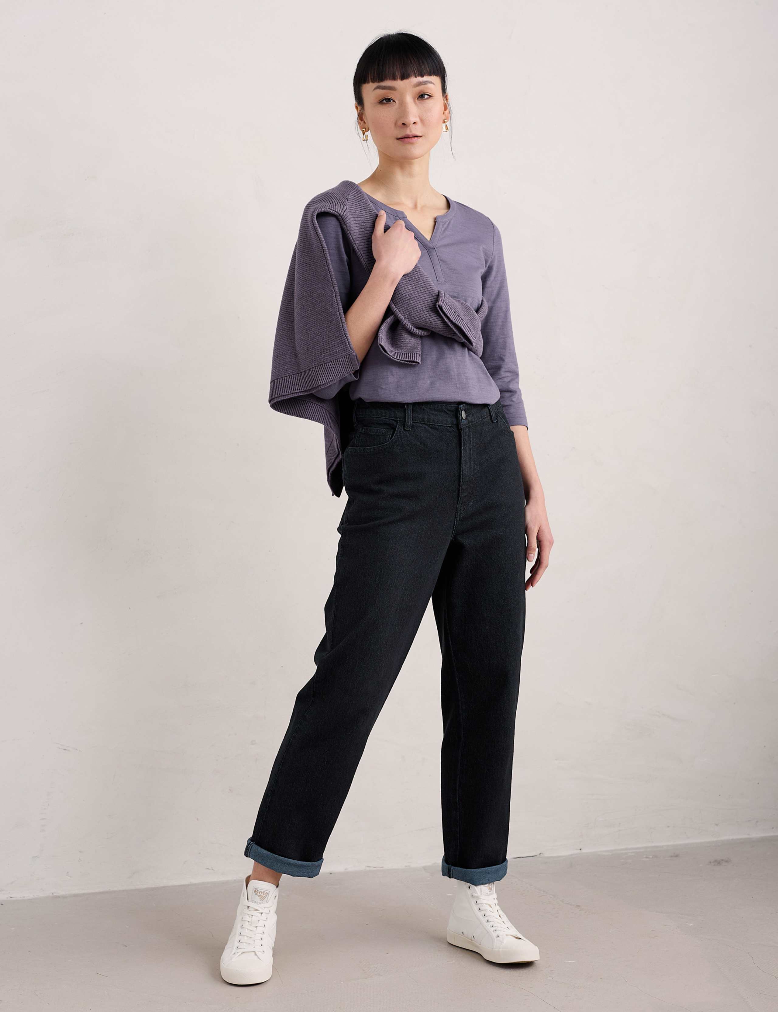 Pure Cotton Notch Neck Top 1 of 5
