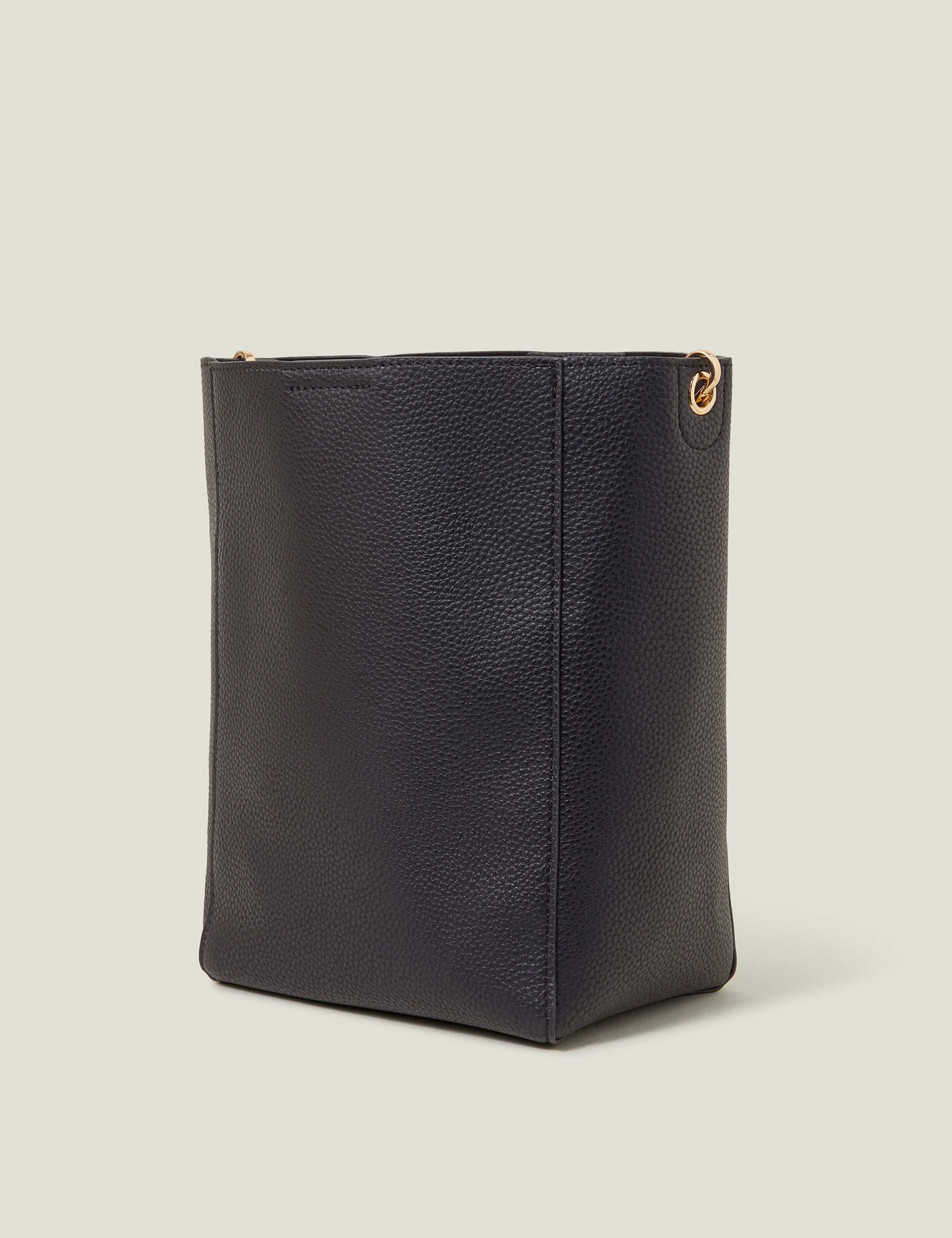 Faux Leather Webbing Strap Bucket Bag 2 of 4