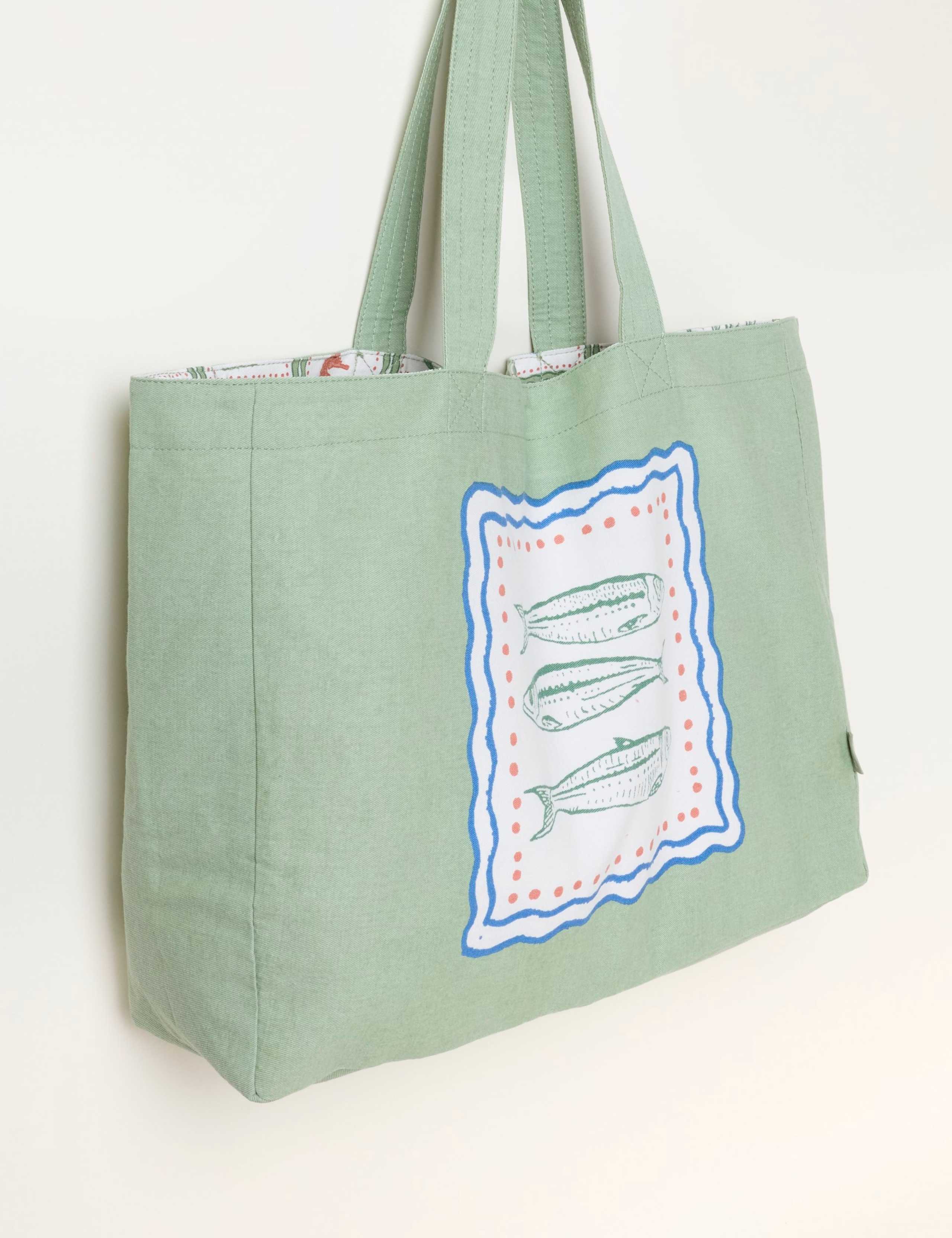 Pure Cotton Fish Reversible Tote Bag 1 of 4