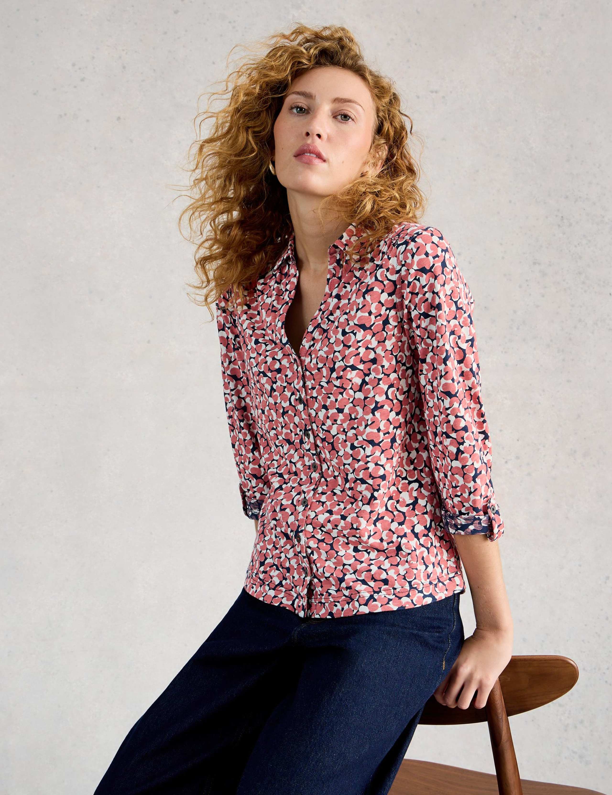 Pure Cotton Jersey Printed Collared Shirt 3 of 6