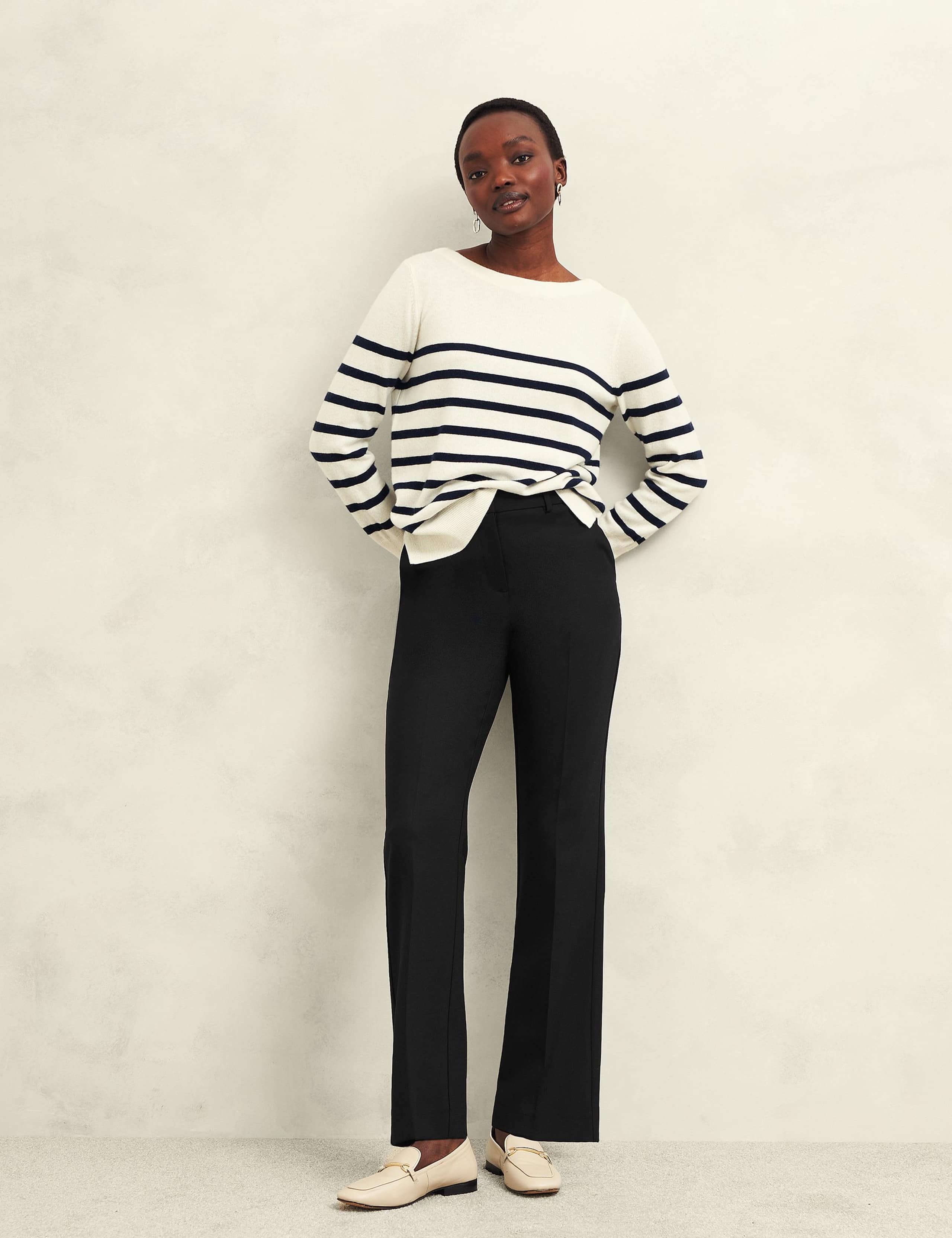 Wool Blend Straight Leg Trousers 3 of 6