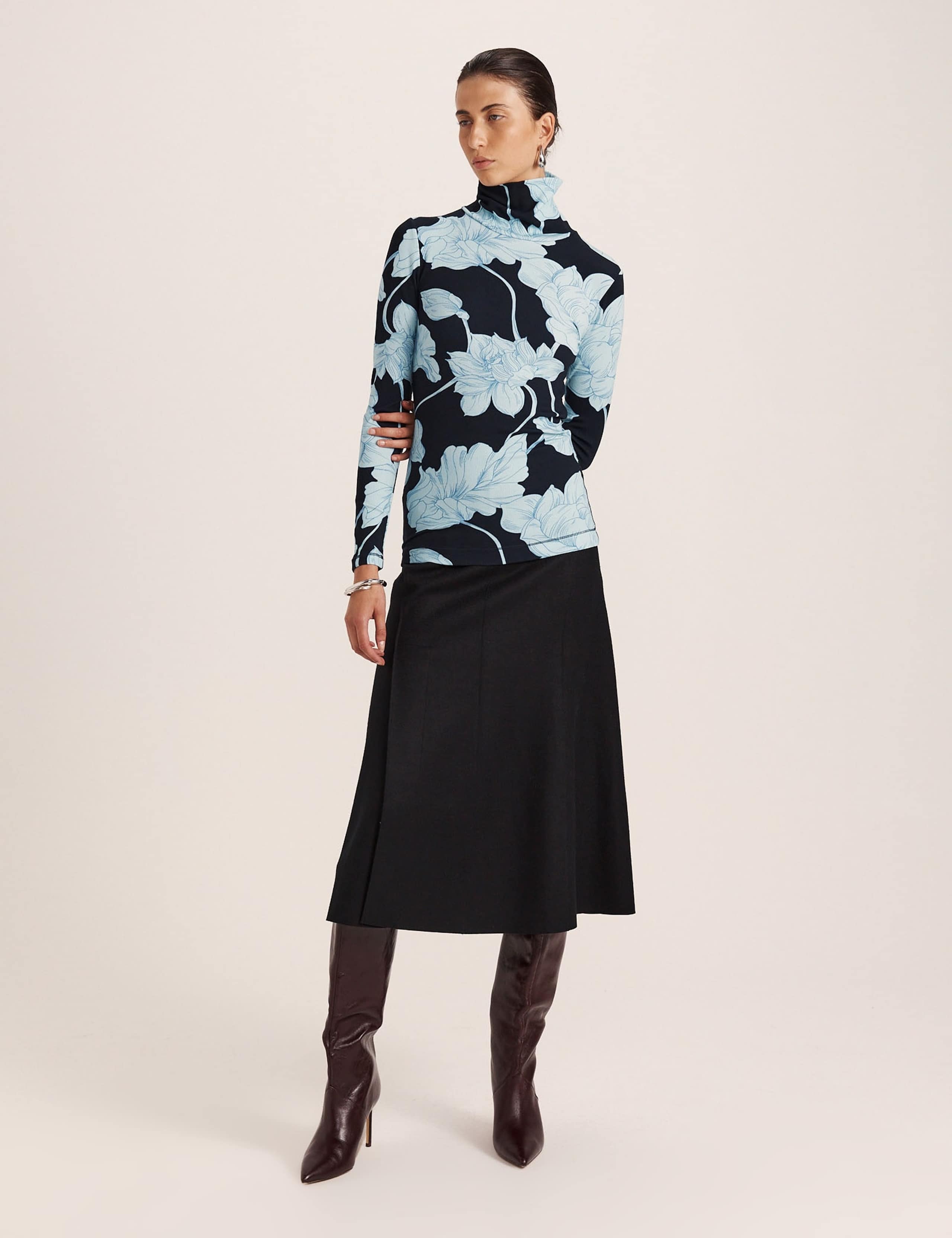Floral Roll Neck Long Sleeve Top 4 of 7